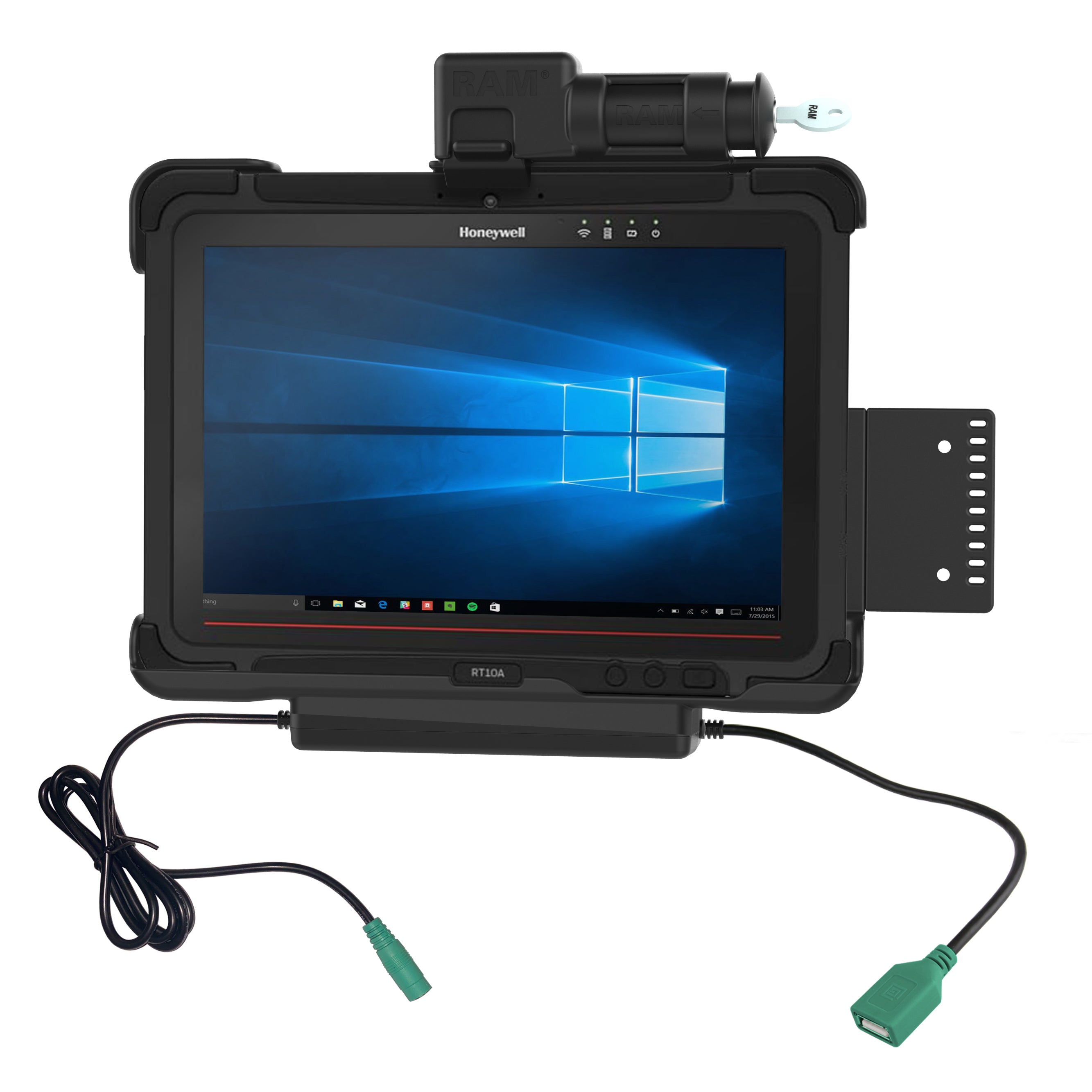 RAM sleutelvergrendelingsvoeding gegevensdoc voor honeywell RT10 tablet - RAM Mounts RAM-HOL-HON9PDKLU