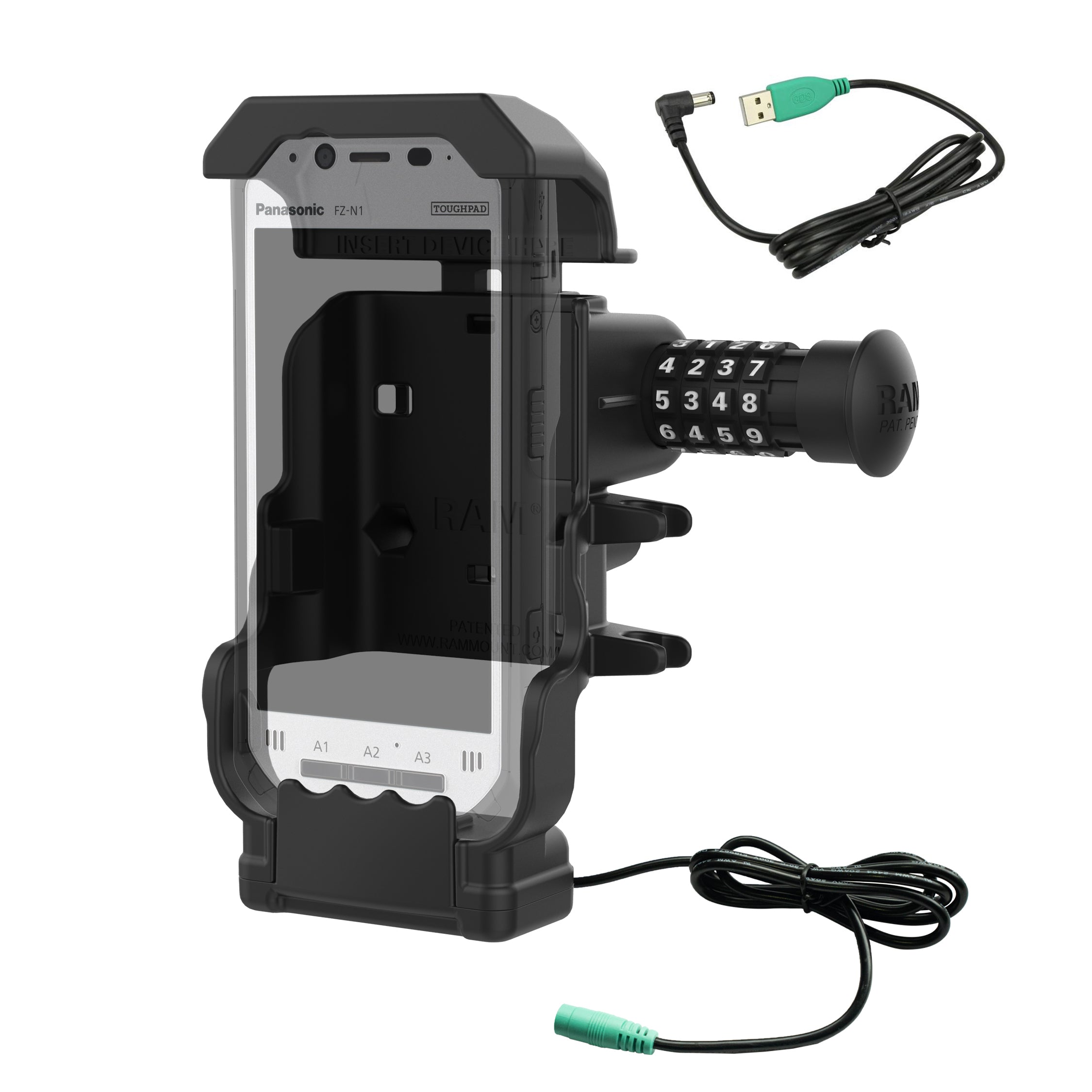 RAM aangedreven combinatie vergrendelingsdock voor panasonic toughbook fz N1 fz F1 - RAM Mounts RAM-HOL-PAN11PCLU