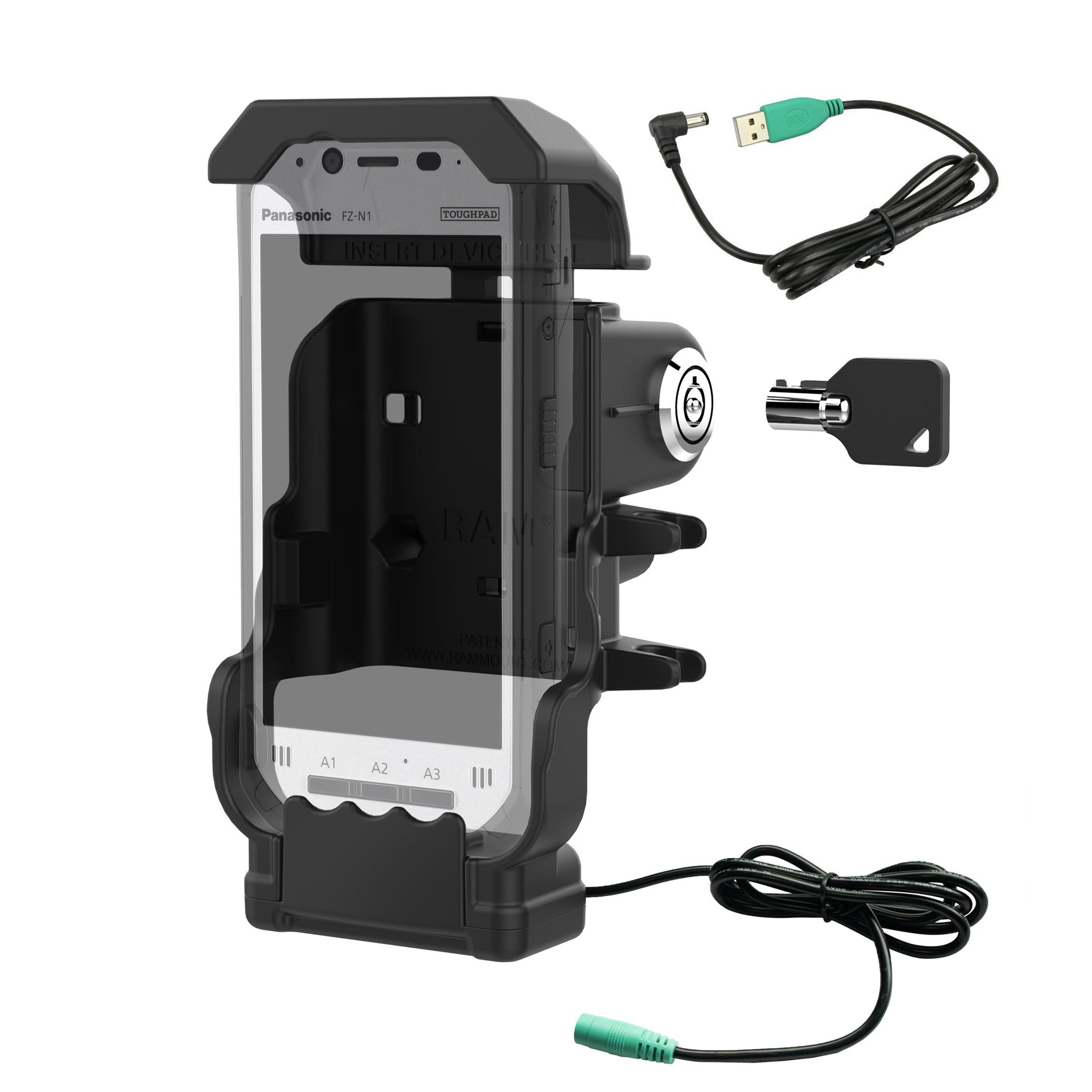 RAM aangedreven slotbeugel voor panasonic toughbook fz N1 fz F1 - RAM Mounts RAM-HOL-PAN11PKLU