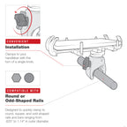 RAM Quick-Grip™ XL Telefoonhouder met Low-Profile Tough-Claw™ - RAM Mounts RAM-HOL-PD4-400-1U afbeelding 8