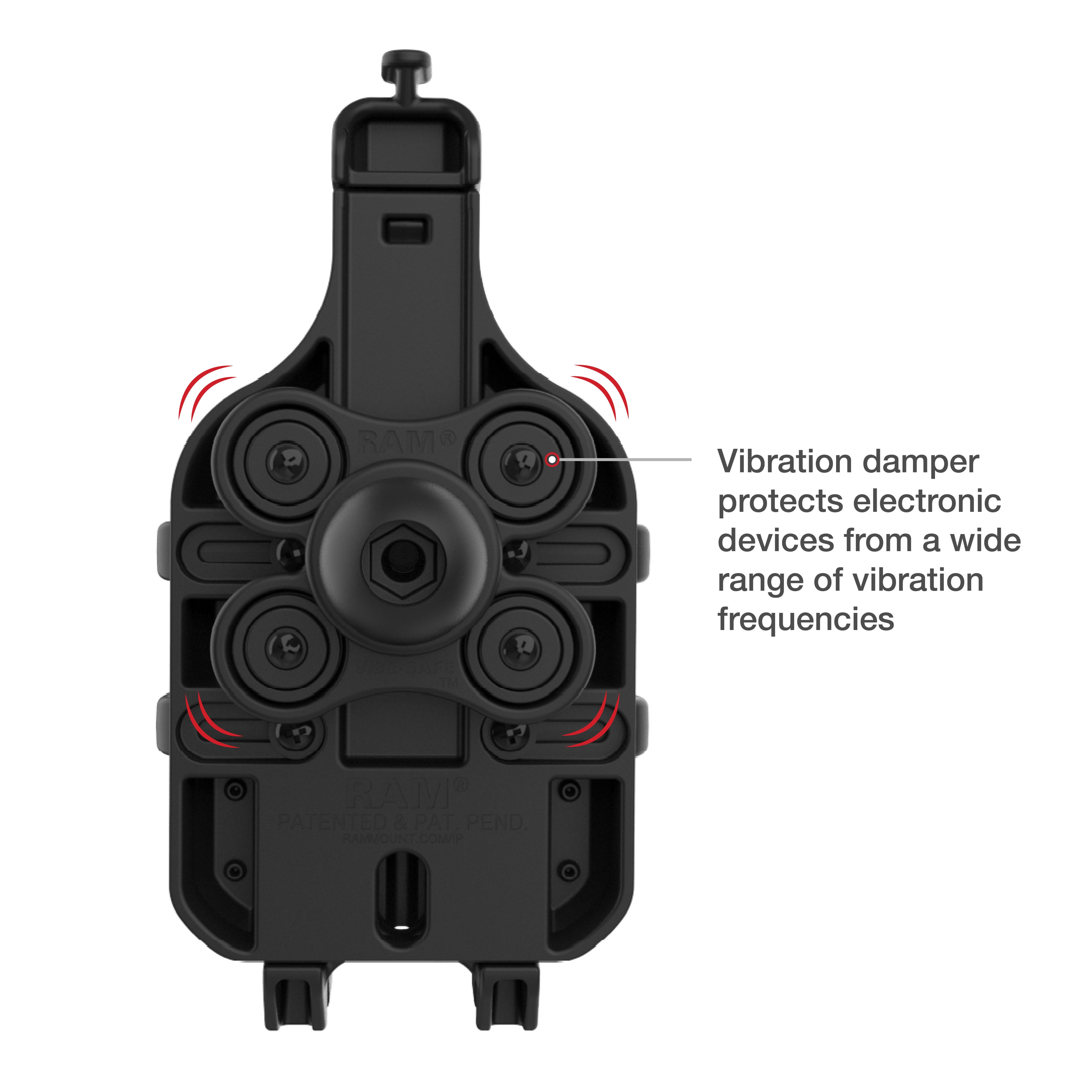 RAM Quick-Grip™ Pro Telefoonhouder met Kogel en Trillingsdempers - RAM Mounts RAM-HOL-PD5BVU afbeelding 3