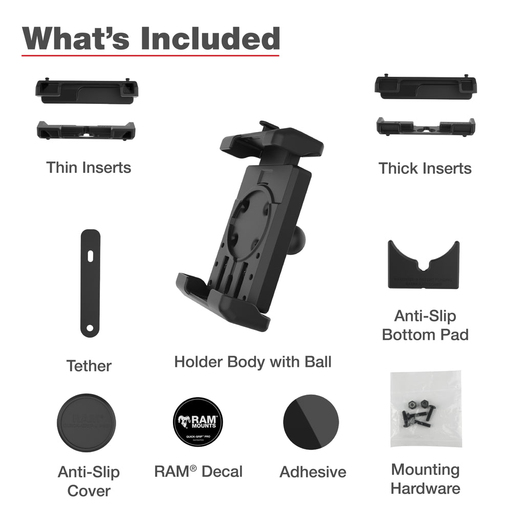 RAM Quick-Grip™ Pro XL Telefoonhouder met Kogel - RAM Mounts RAM-HOL-PD7BU afbeelding 7