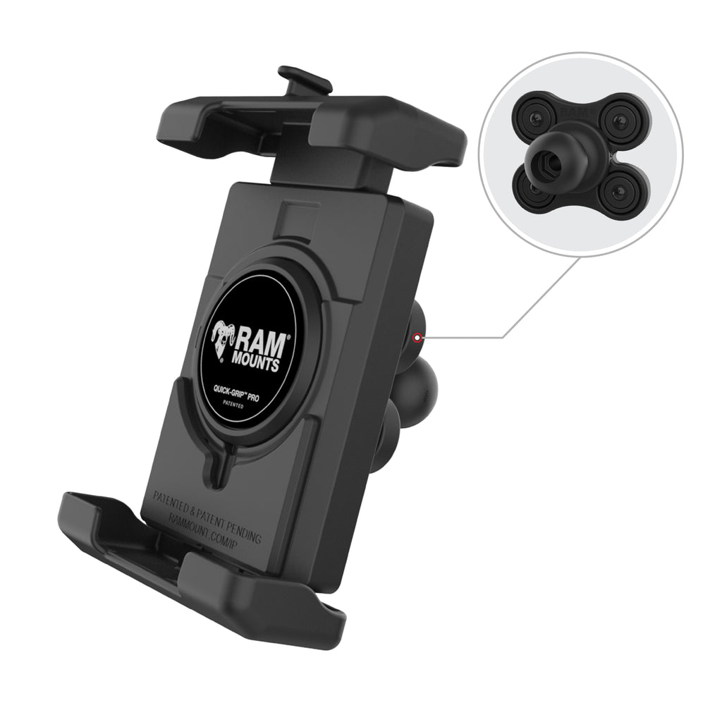RAM Quick-Grip™ Pro XL Telefoonhouder met Kogel en Trillingdemper - RAM Mounts RAM-HOL-PD7BVU afbeelding 2