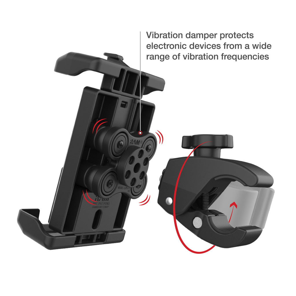 RAM Quick-Grip™ Pro XL Trillingdemping Telefoonbevestiging met Tough-Claw™ - RAM Mounts RAM-HOL-PD7V-400-1U afbeelding 3