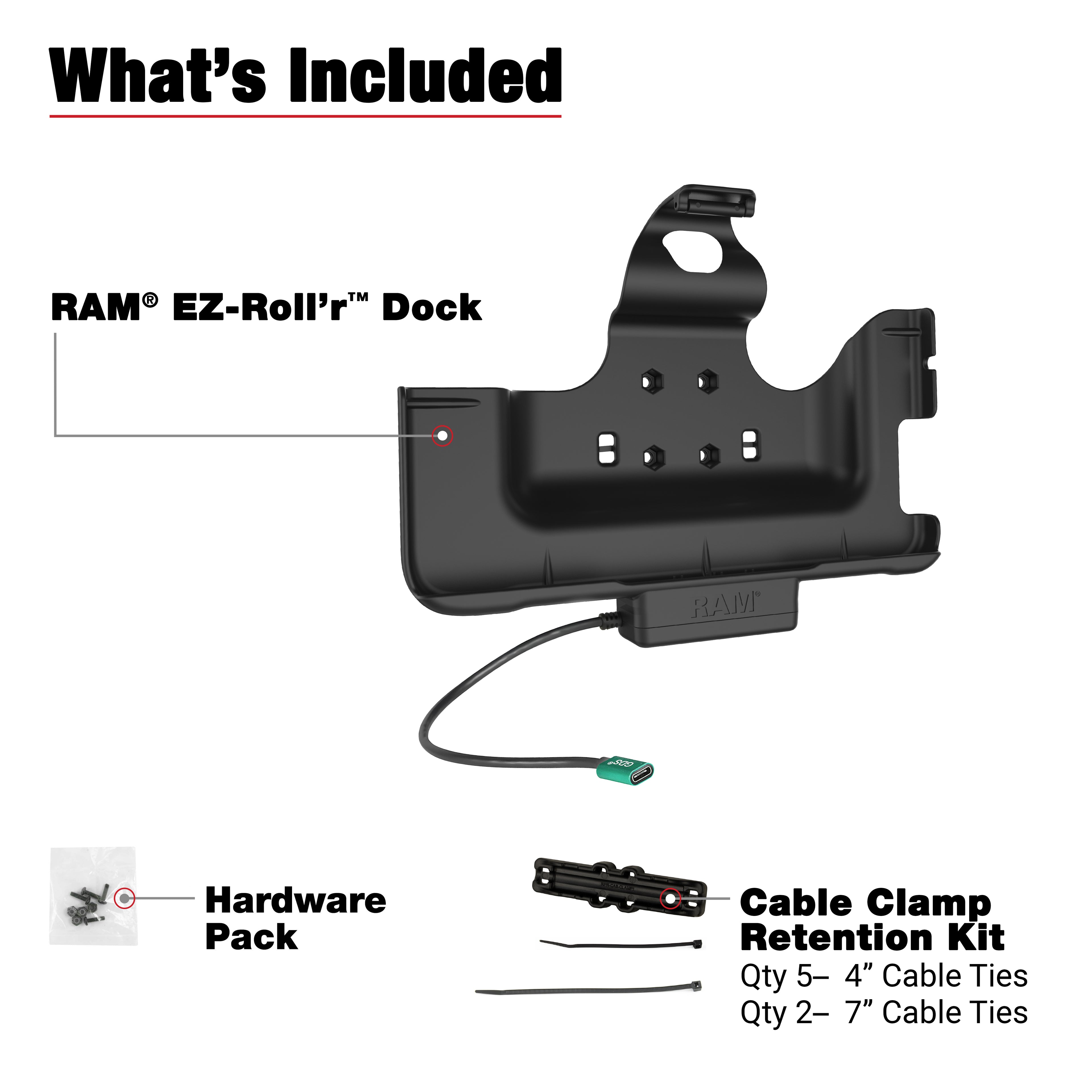 RAM USB-C aangedreven Dock voor Samsung Tab Active5 Pro & 4 Pro - RAM Mounts RAM-HOL-SAM52CPU afbeelding 3