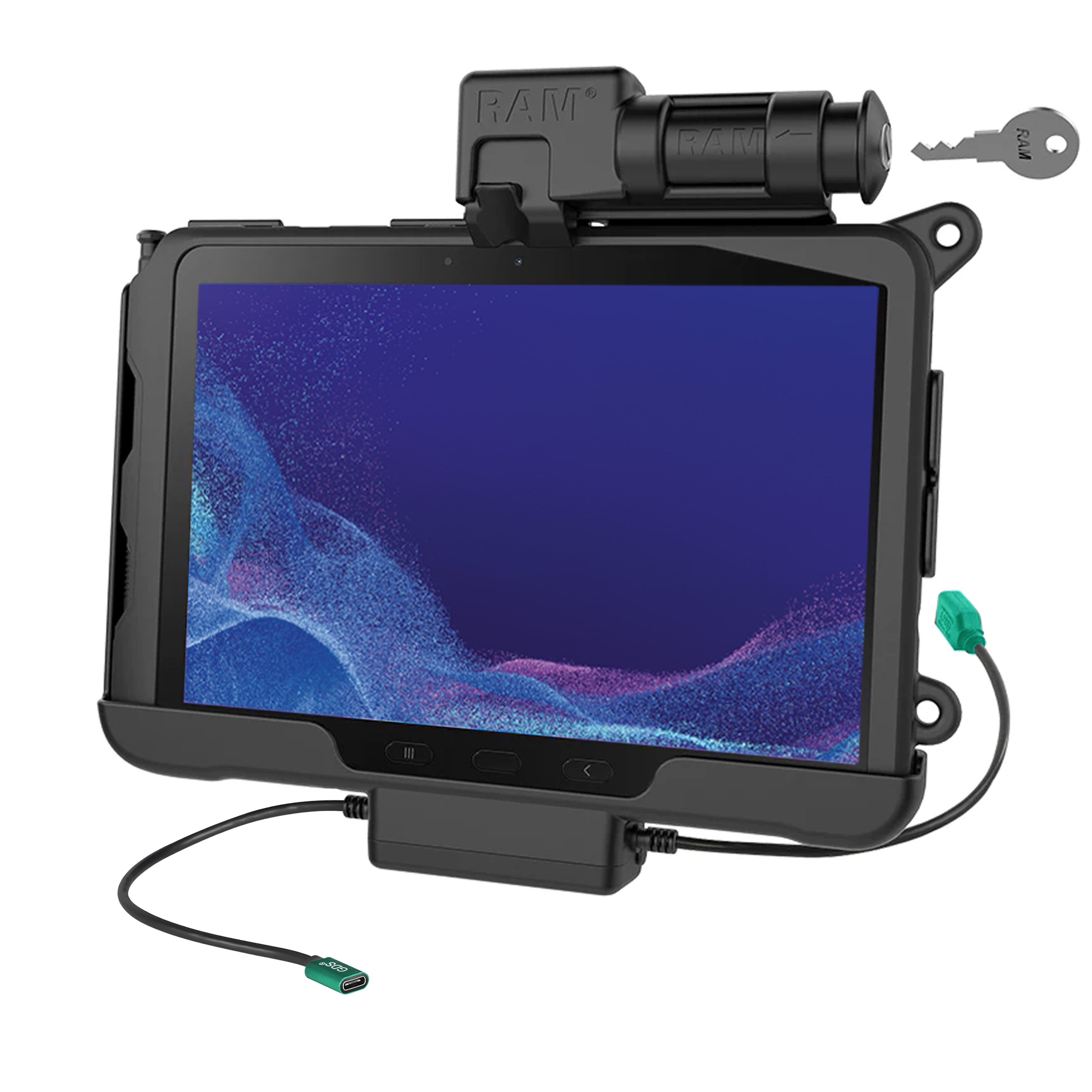 RAM Snelheidsslot voor stroom en gegevensoverdracht voor Tab Active5 Pro & 4 Pro - RAM Mounts RAM-HOL-SAM57CPKL-1AU afbeelding 1