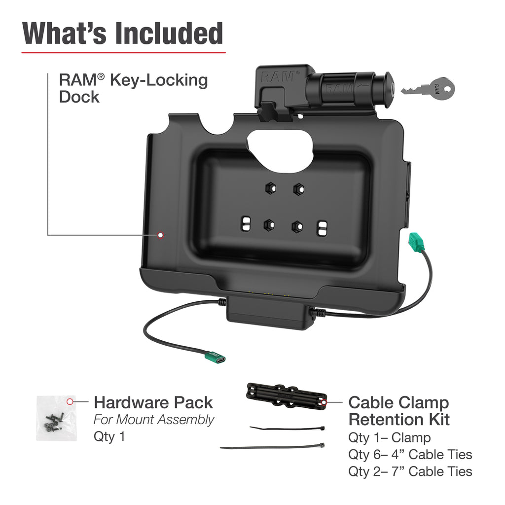 RAM Snelheidsslot voor stroom en gegevensoverdracht voor Tab Active5 Pro & 4 Pro - RAM Mounts RAM-HOL-SAM57CPKL-1AU afbeelding 8