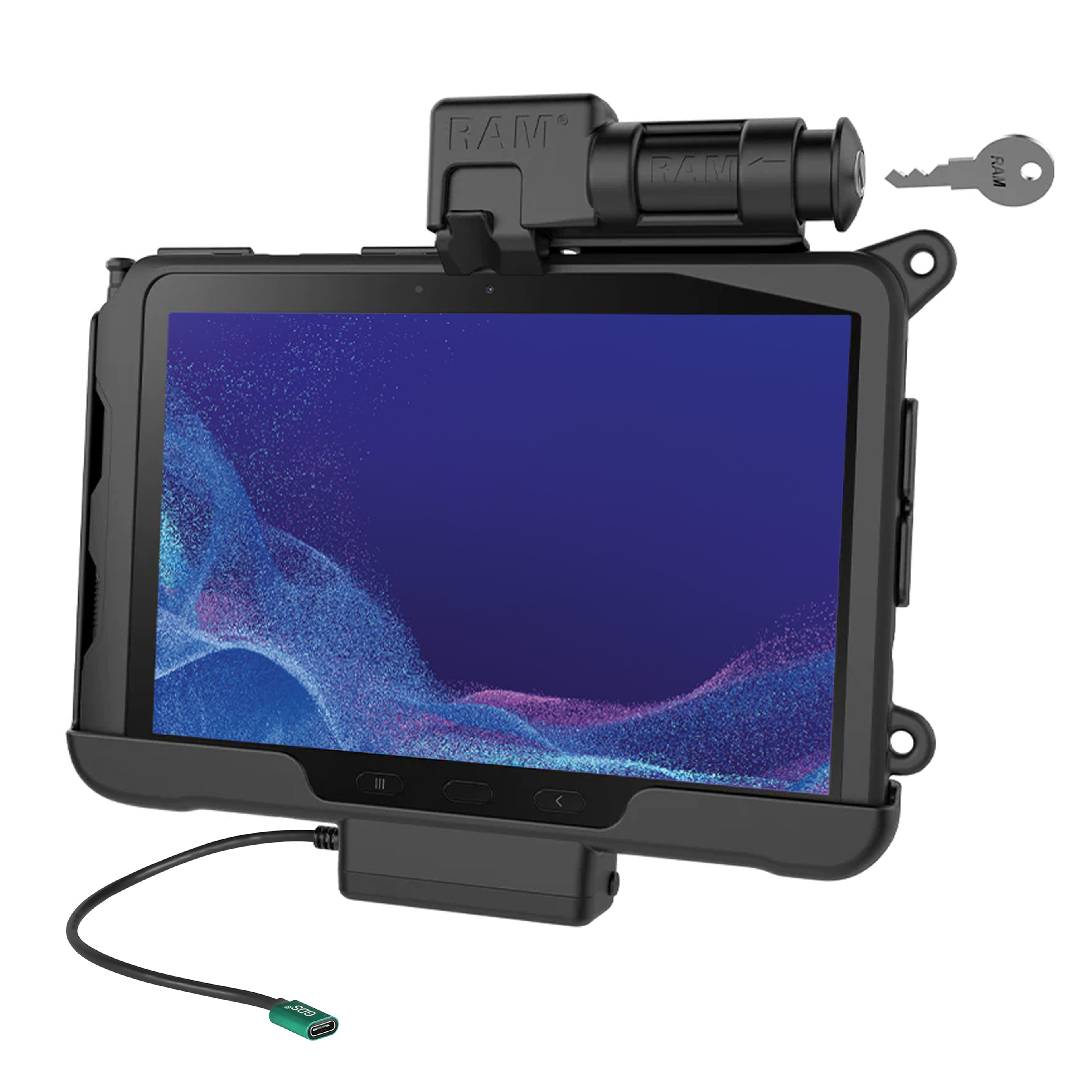 RAM sleutelvergrendelende USB-C dock met stroom voor tab ACTIVE5 pro 4 pro - RAM Mounts RAM-HOL-SAM57CPKLU