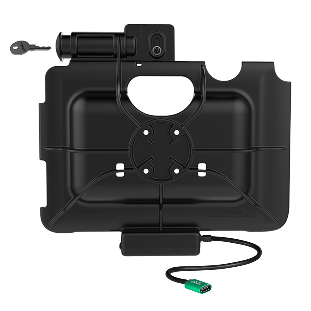 RAM Sleutelvergrendelende USB-C Dock met stroom voor Tab Active5 Pro & 4 Pro - RAM Mounts RAM-HOL-SAM57CPKLU afbeelding 4