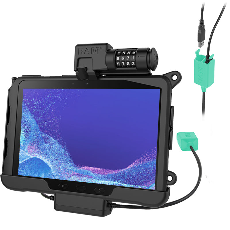 RAM combo lock power dual USB gegevensdok voor tab ACTIVE5 pro 4 pro - RAM Mounts RAM-HOL-SAM57PD2CLU