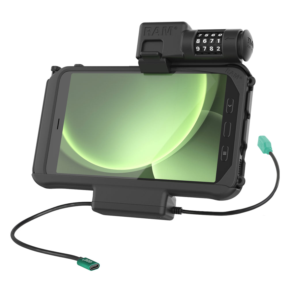 RAM combinatievergrendelbaar power data dock voor Samsung tab ACTIVE5 3 - RAM Mounts RAM-HOL-SAM58CPCL-1AU