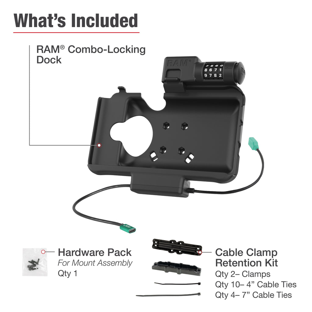RAM Combinatievergrendelbaar Power + Data Dock voor Samsung Tab Active5 & 3 - RAM Mounts RAM-HOL-SAM58CPCL-1AU afbeelding 5