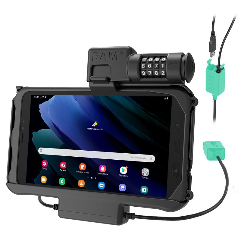 RAM Combo Locking Power + Dual USB Dock voor Tab Active5 & 3 - RAM Mounts RAM-HOL-SAM58PD2CLU afbeelding 1