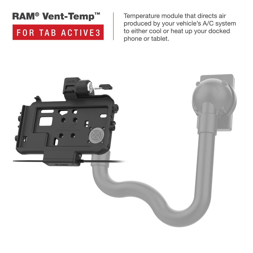 RAM Thin-Dock™ vergrendelend Power + Dual USB Dock voor Tab Active5 & 3 - RAM Mounts RAM-HOL-SAM58PD2KLTU afbeelding 4