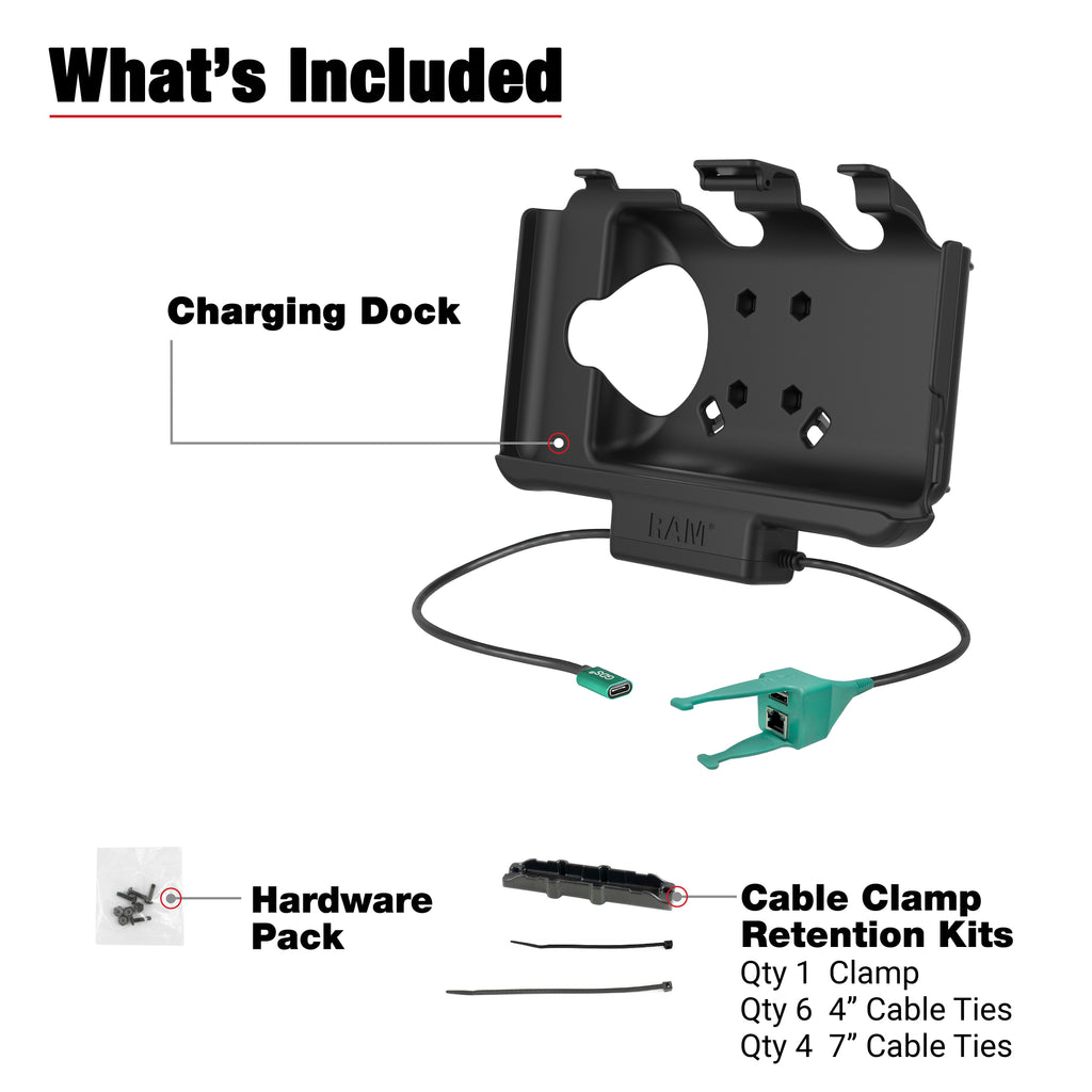 RAM USB-C Gevoede Dock + USB-A & RJ45 Data voor Samsung Tab Active5 & 3 - RAM Mounts RAM-HOL-SAM60CP-RJ45AU afbeelding 5