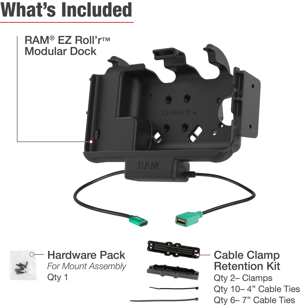RAM EZ-Roll'r™ Modulaire Power + Enkel USB Dock Samsung Tab Active5 & 3 - RAM Mounts RAM-HOL-SAM60CPN-1AU afbeelding 5