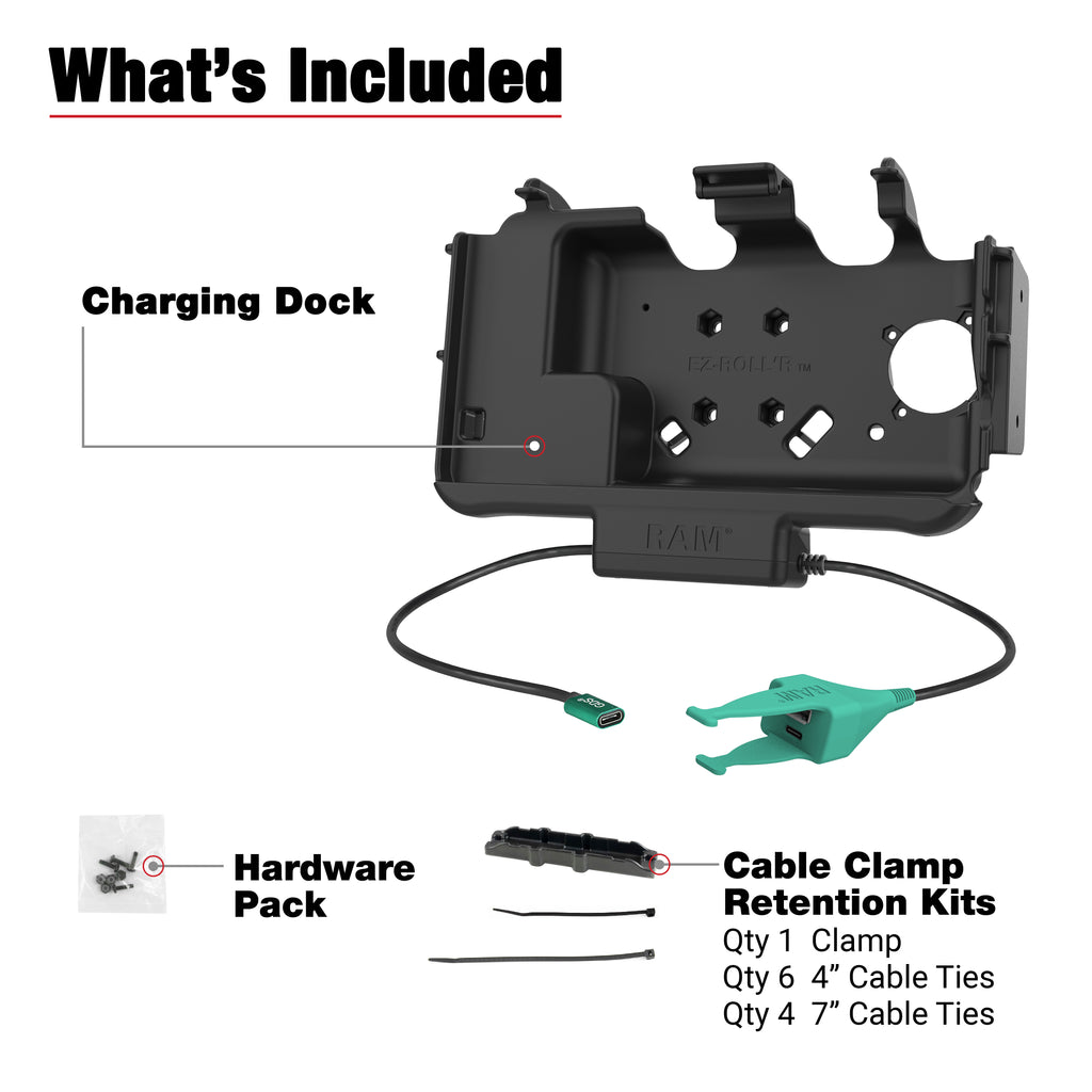 RAM USB-C Modular Dock + USB-C & USB-A Data voor Samsung Tab Active5 & 3 - RAM Mounts RAM-HOL-SAM60CPN-CAU afbeelding 4