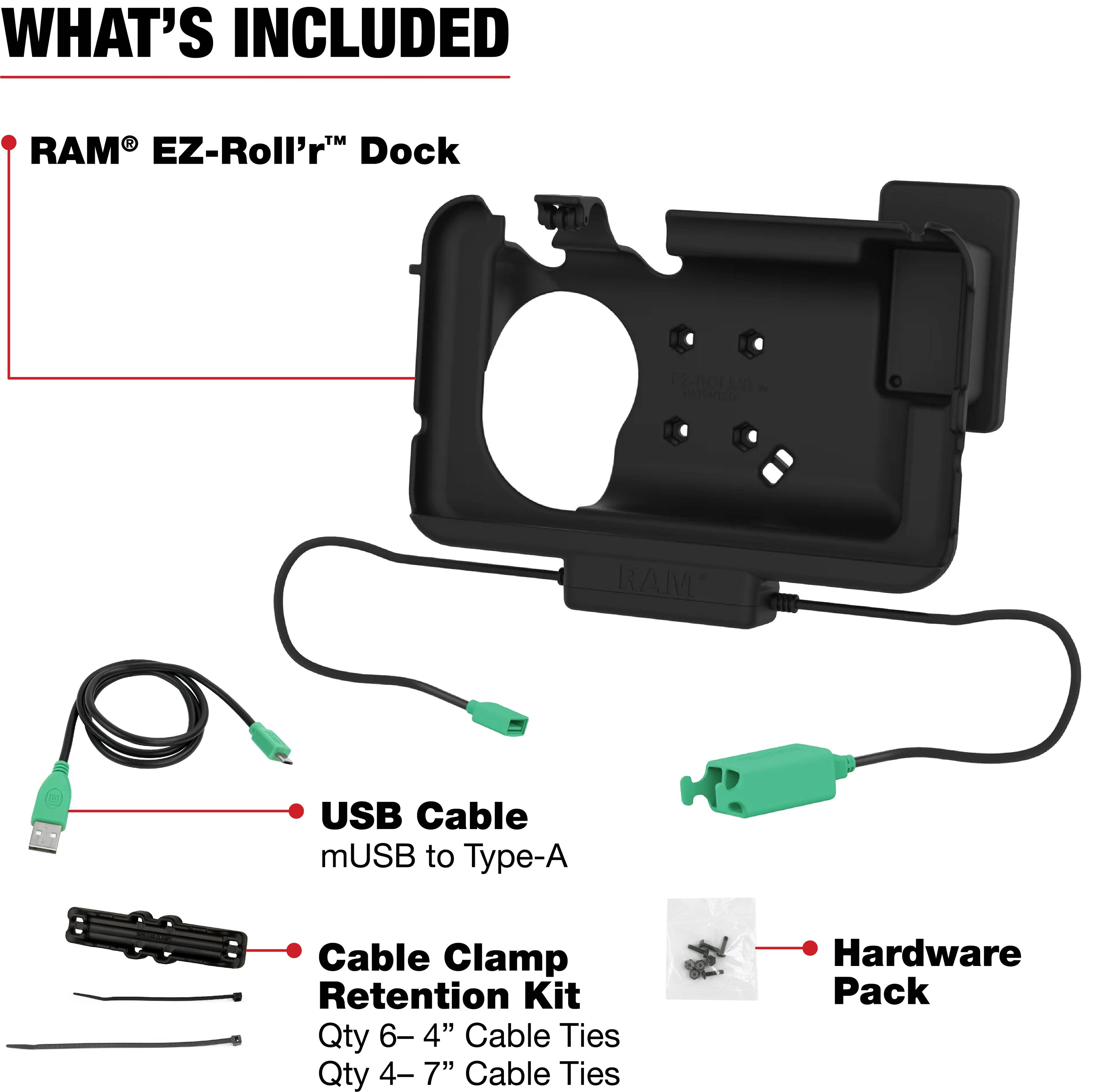 RAM Power + Dual USB Dock voor Tab Active3 met OtterBox uniVERSE - RAM Mounts RAM-HOL-SAM60PD2-OT1U afbeelding 4