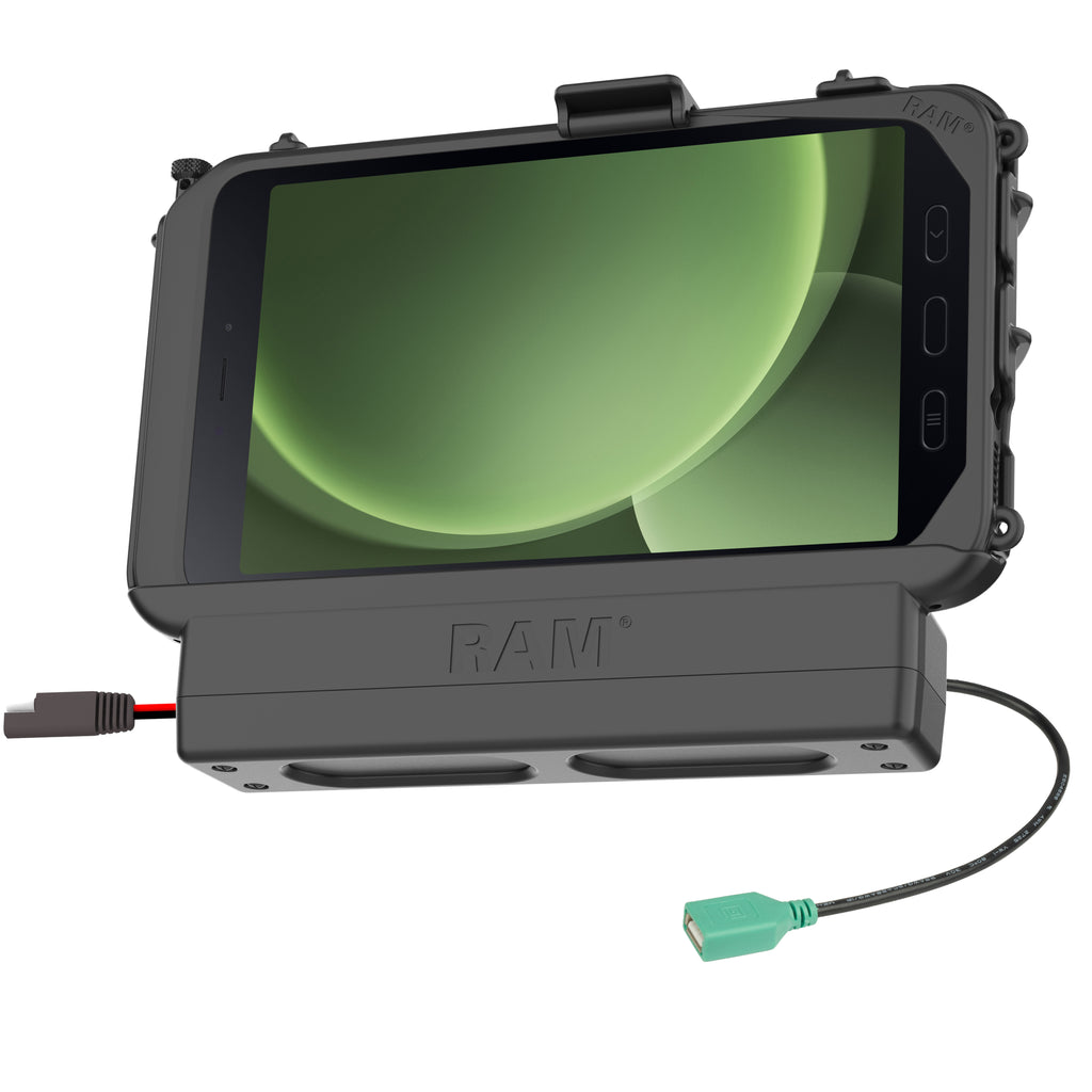 RAM power gegevensdok voor tab ACTIVE5 3 met luidsprekerdoos - RAM Mounts RAM-HOL-SAM61PDU