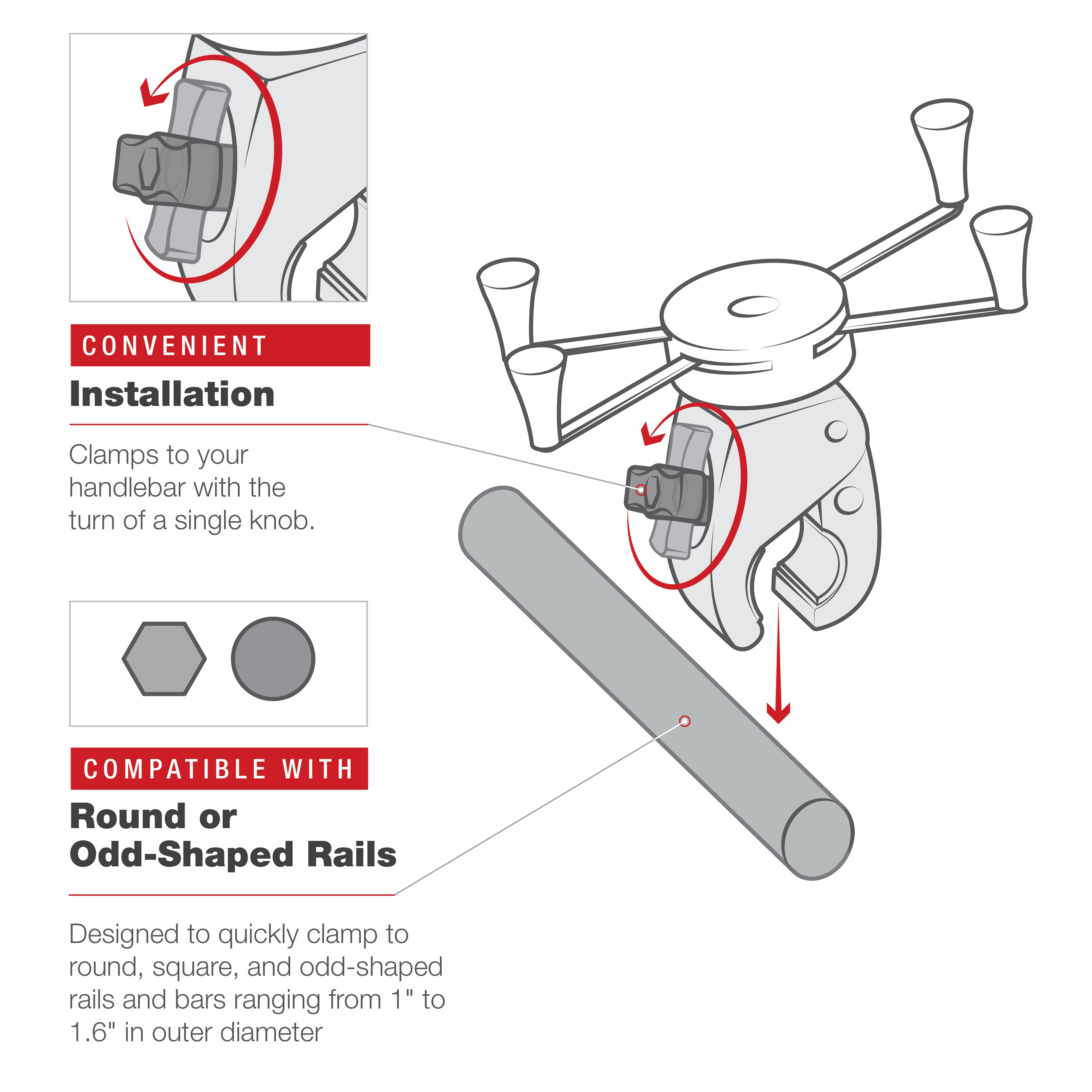 RAM X-Grip® Grote Telefoonhouder met Low-Profile Medium Tough-Claw™ - RAM Mounts RAM-HOL-UN10-404-2U afbeelding 4
