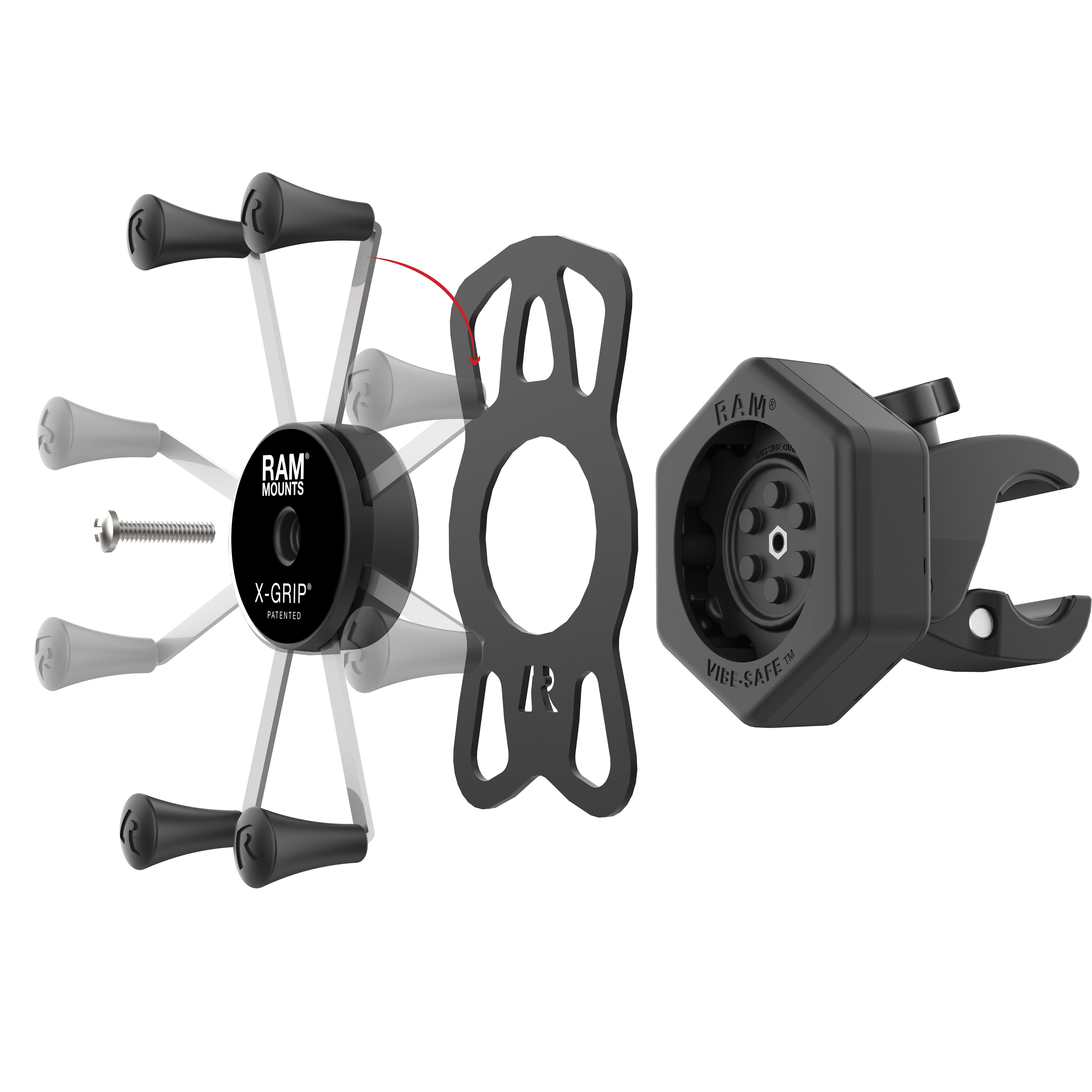 RAM X-Grip® Grote Telefoonhouder met Vibe-Safe™ & Small Tough-Claw™ - RAM Mounts RAM-HOL-UN10-462-400 afbeelding 5