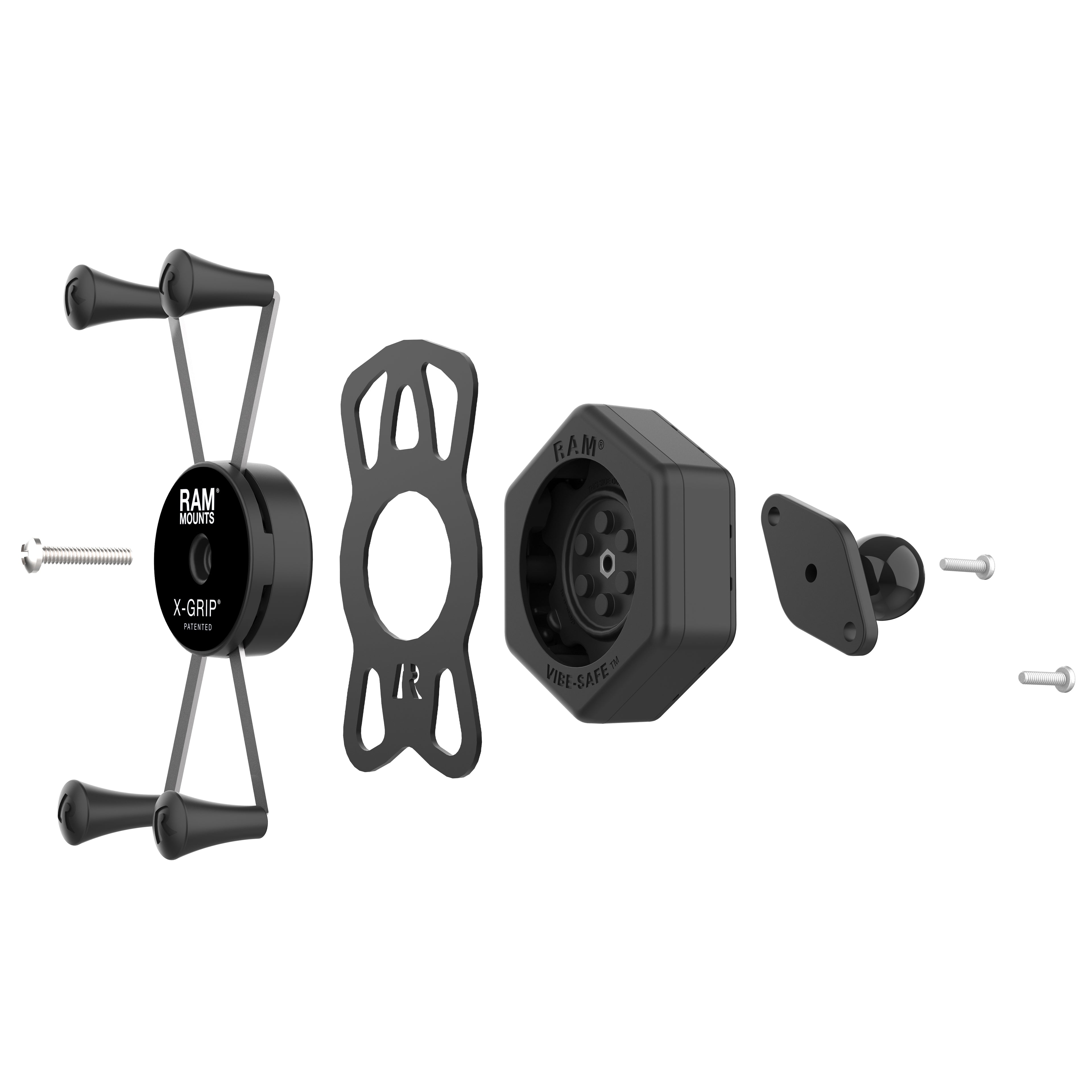 RAM X-Grip® Grote Telefoonhouder met Kogel & Vibe-Safe™ Adapter - RAM Mounts RAM-HOL-UN10B-462 afbeelding 4