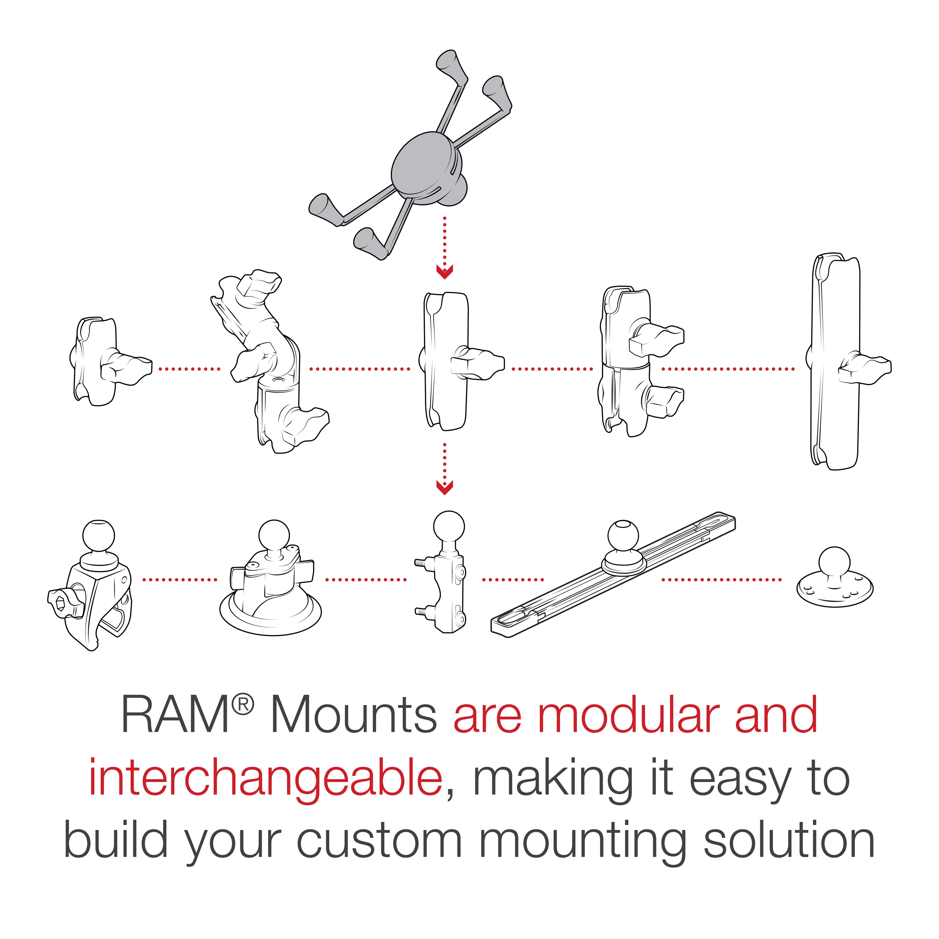 RAM X-Grip® Grote Telefoonhouder met Kogel - B Maat - RAM Mounts RAM-HOL-UN10BU afbeelding 7