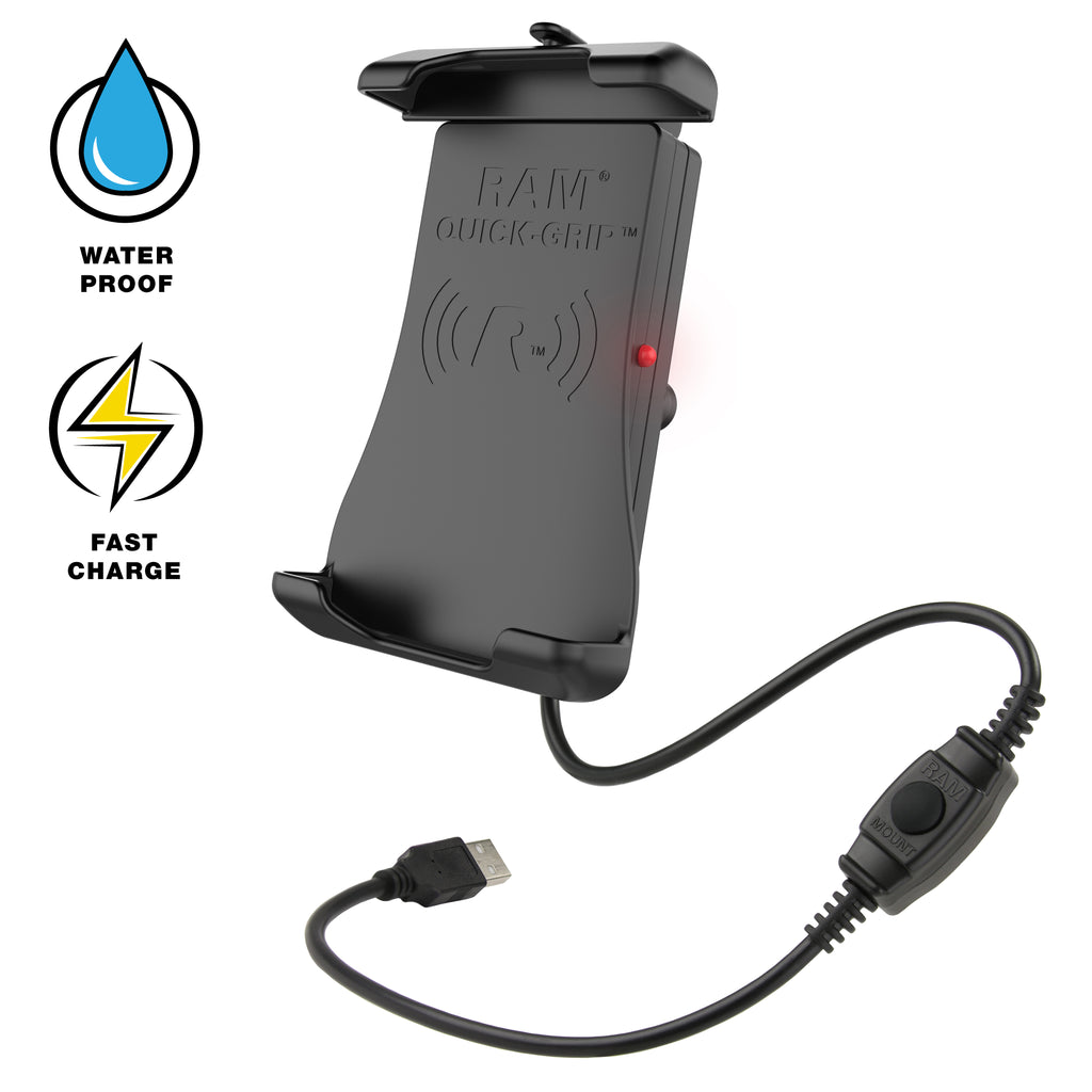 RAM quick grip 15w waterproof draadloze oplaadhouder met bal - RAM Mounts RAM-HOL-UN14WB-1