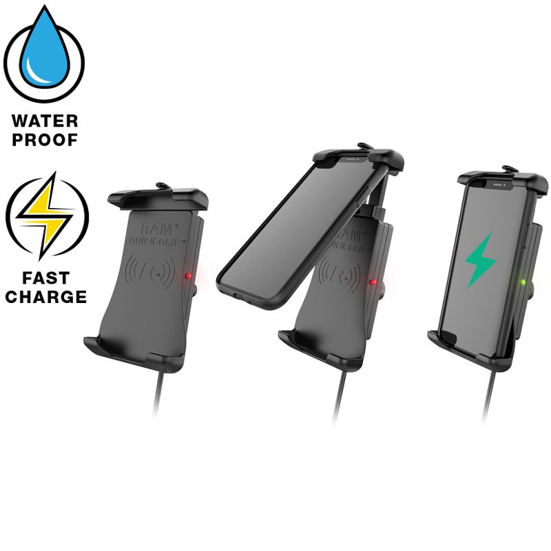 RAM Quick-Grip™ 15W Waterproof Draadloze Oplaadhouder met Bal - RAM Mounts RAM-HOL-UN14WB-1 afbeelding 2