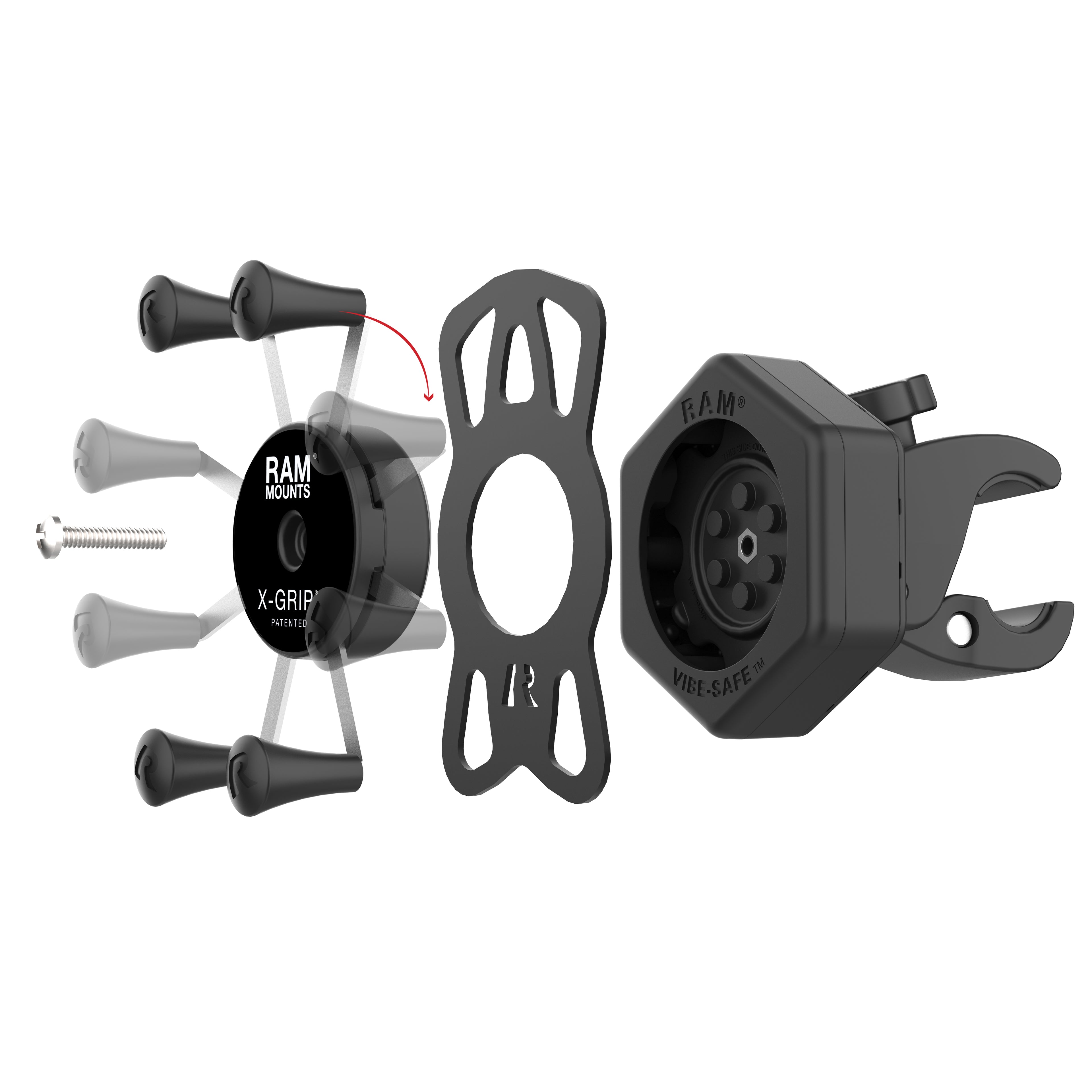 RAM X-Grip® Telefoonhouder met Vibe-Safe™ & Small Tough-Claw™ - RAM Mounts RAM-HOL-UN7-462-400 afbeelding 3