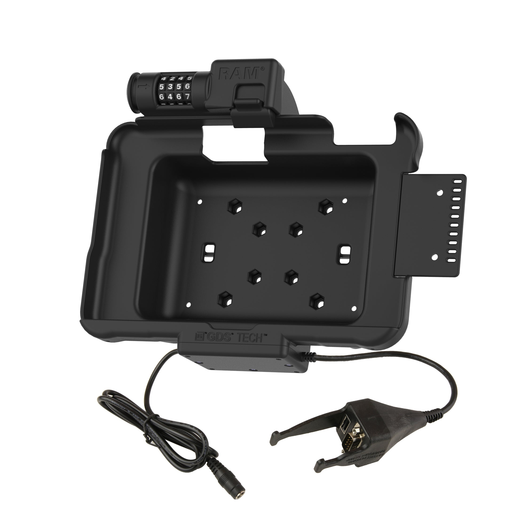 TabletsGDS® Combo-vergrendeling Power + Data & DB9-dock voor Zebra ET5x 8.3" & 8.4" Tablets - RAM Mounts RAM-HOL-ZE10PDCL-DB9U afbeelding 2