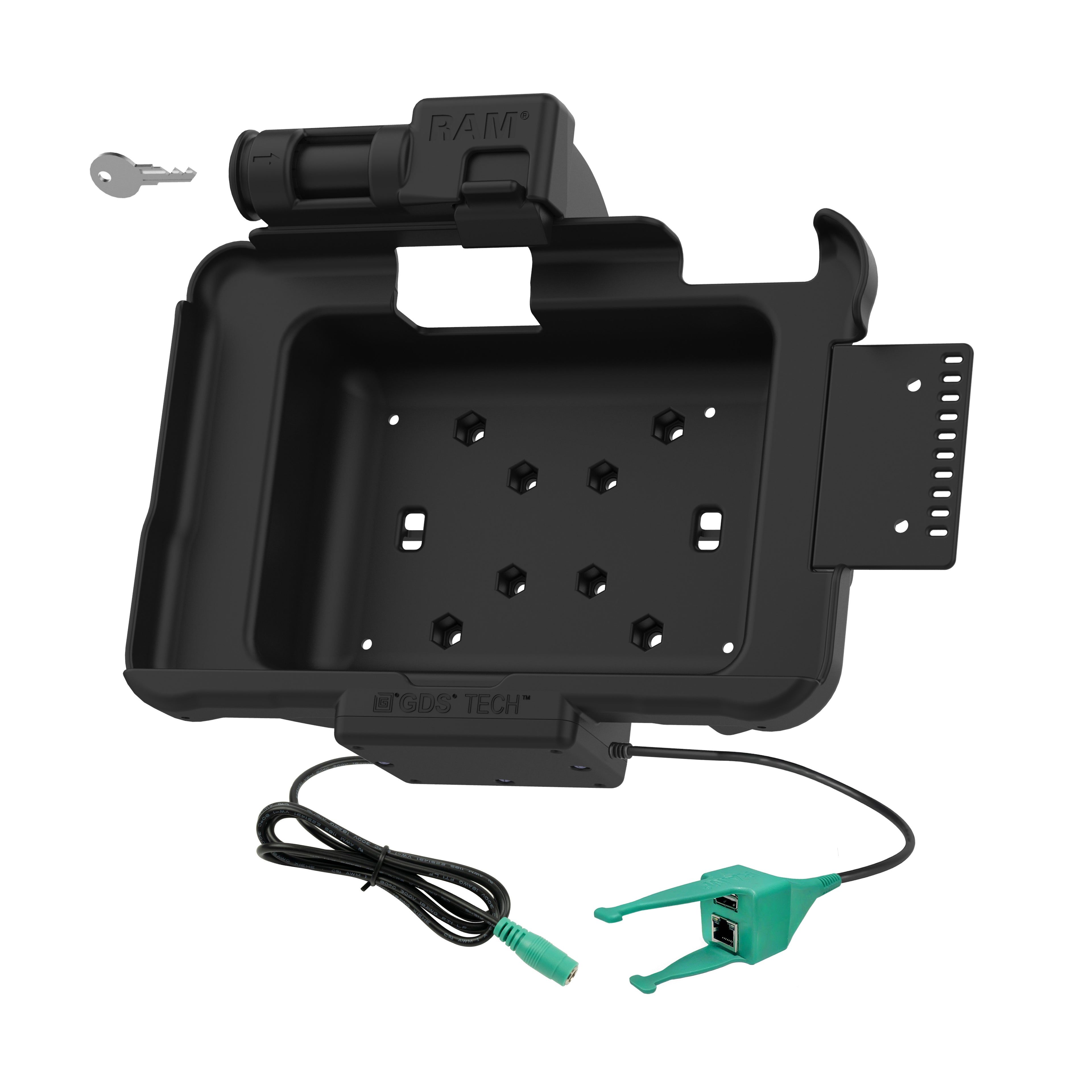 GDS® Sleutelslot Stroom + USB-A & RJ45 Dock voor Zebra ET5x 8.3" & 8.4" - RAM Mounts RAM-HOL-ZE10PDKL-RJ45AU afbeelding 2