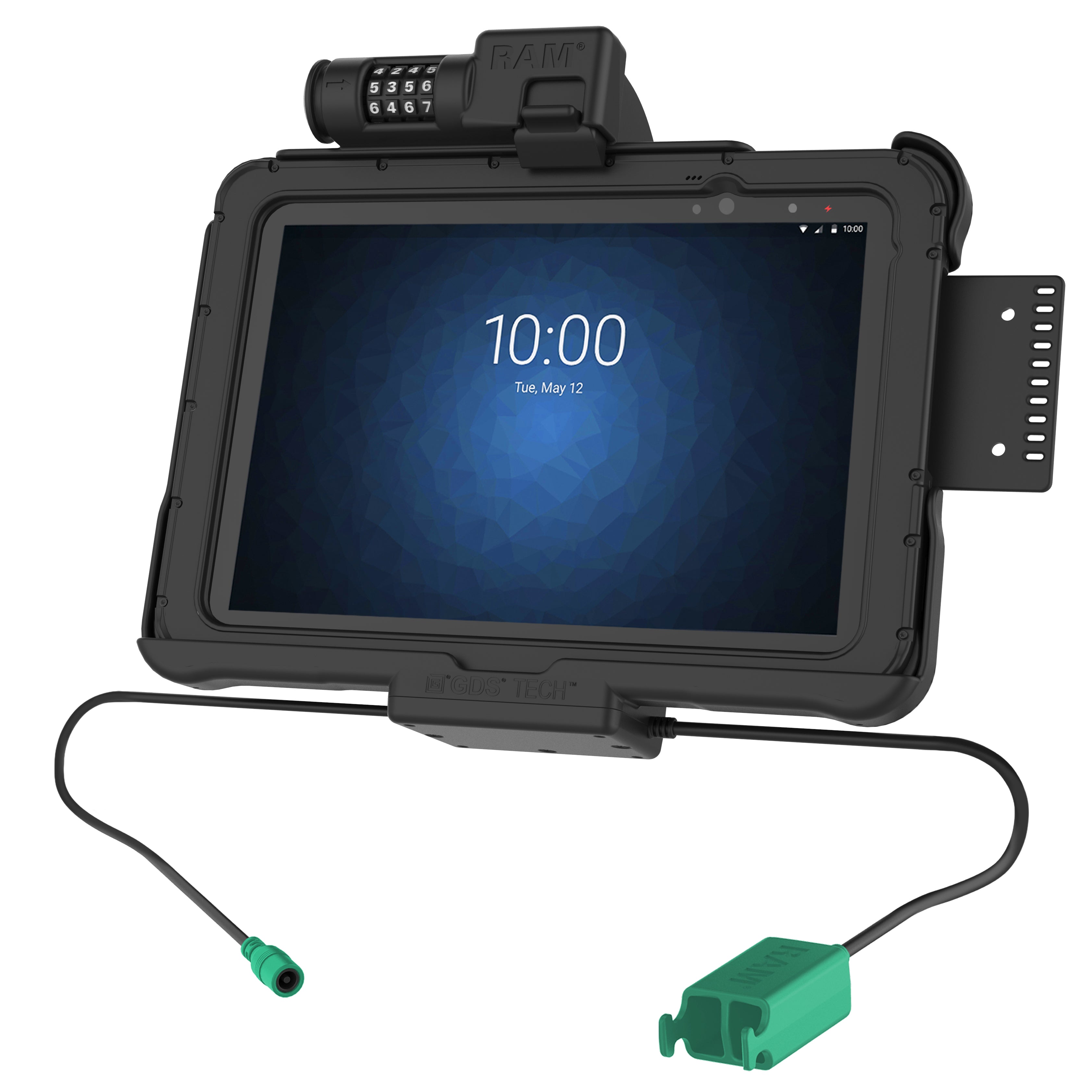 GDS® Combi Slotvergrendeling Power + Dual USB Dock voor Zebra ET5x 10.1" Series - RAM Mounts RAM-HOL-ZE11PD2CLU afbeelding 1