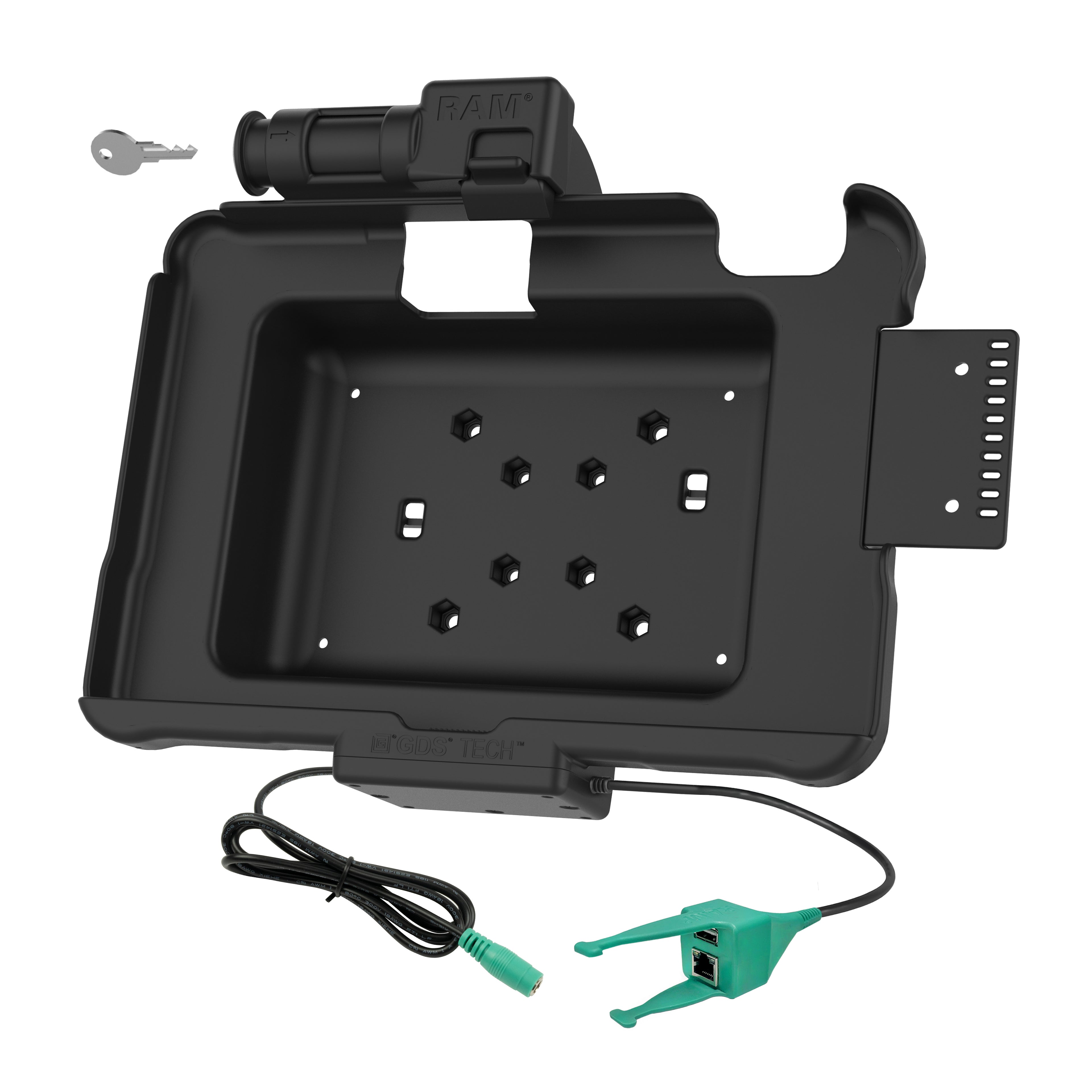 GDS® Sleutelvergrendeling Power + USB-A & RJ45 Dock voor Zebra ET5x 10.1" - RAM Mounts RAM-HOL-ZE11PDKL-RJ45AU afbeelding 2