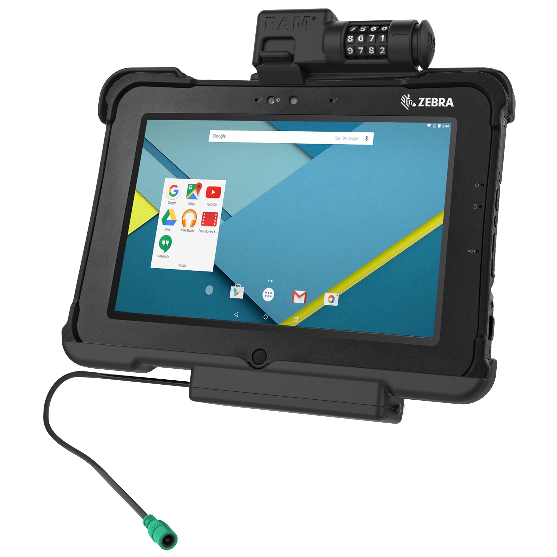 GDS combi slotvergrendeling power dock voor zebra xslate L10 - RAM Mounts RAM-HOL-ZE15PCLU