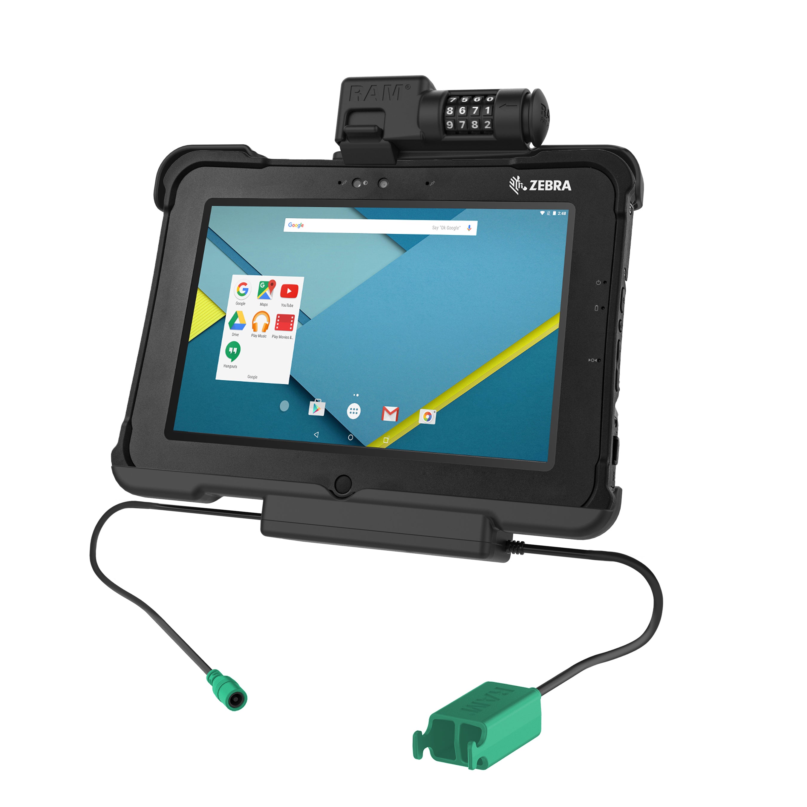 GDS combi slotvergrendeling power dual USB dock voor zebra xslate L10 - RAM Mounts RAM-HOL-ZE15PD2CLU