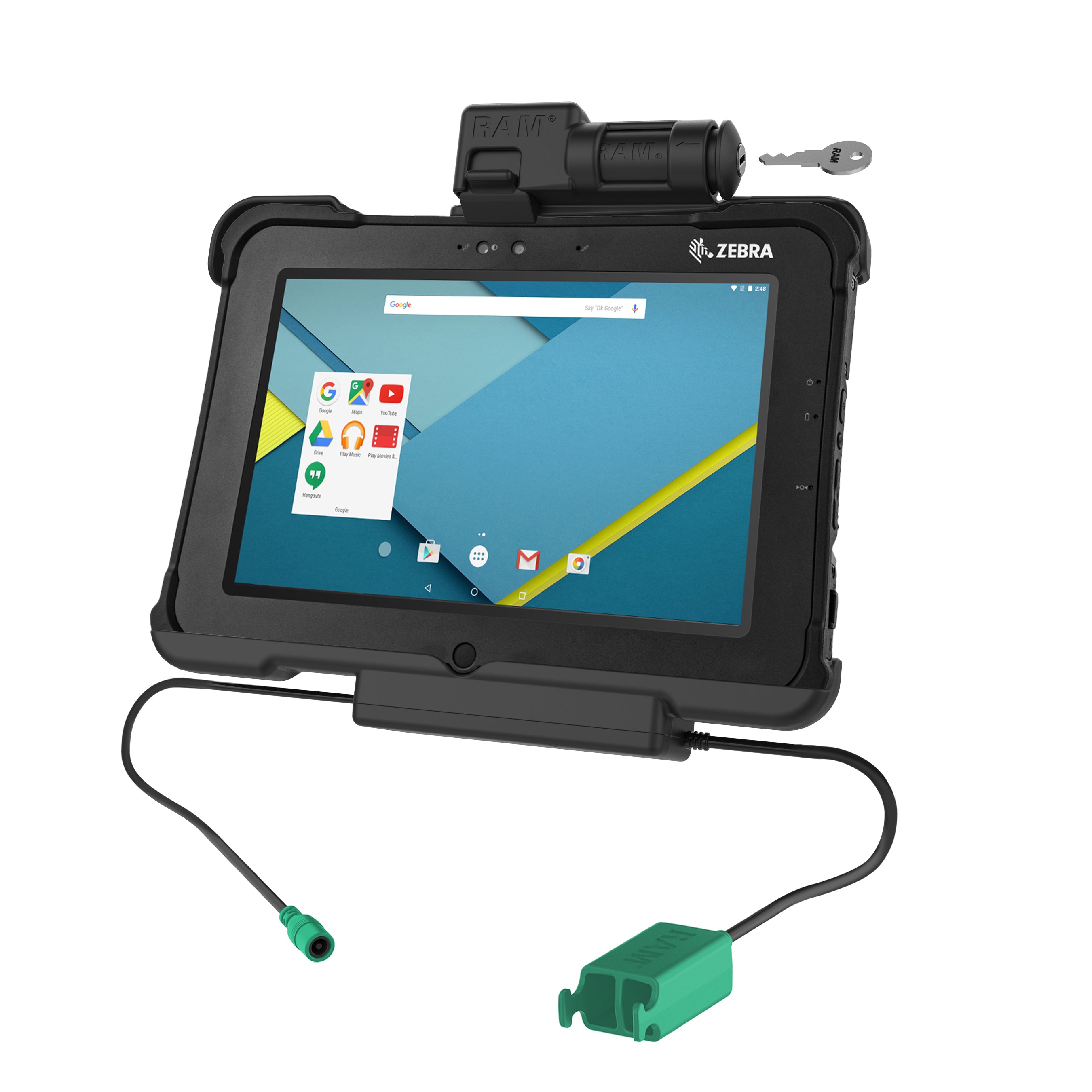 GDS sleutelvergrendeling power dual USB dock voor zebra xslate L10 - RAM Mounts RAM-HOL-ZE15PD2KLU