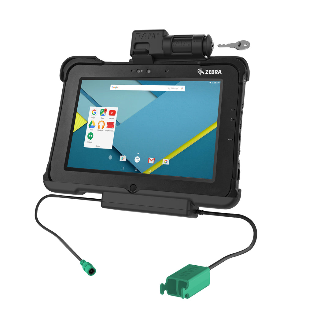 GDS® Sleutelvergrendeling Power + Dual USB Dock voor Zebra XSLATE L10 - RAM Mounts RAM-HOL-ZE15PD2KLU afbeelding 1