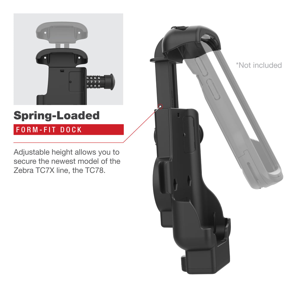 RAM Combo-Locking Form-Fit Powered Dock voor Zebra TC53 & TC58 - RAM Mounts RAM-HOL-ZE17CL-2U afbeelding 3