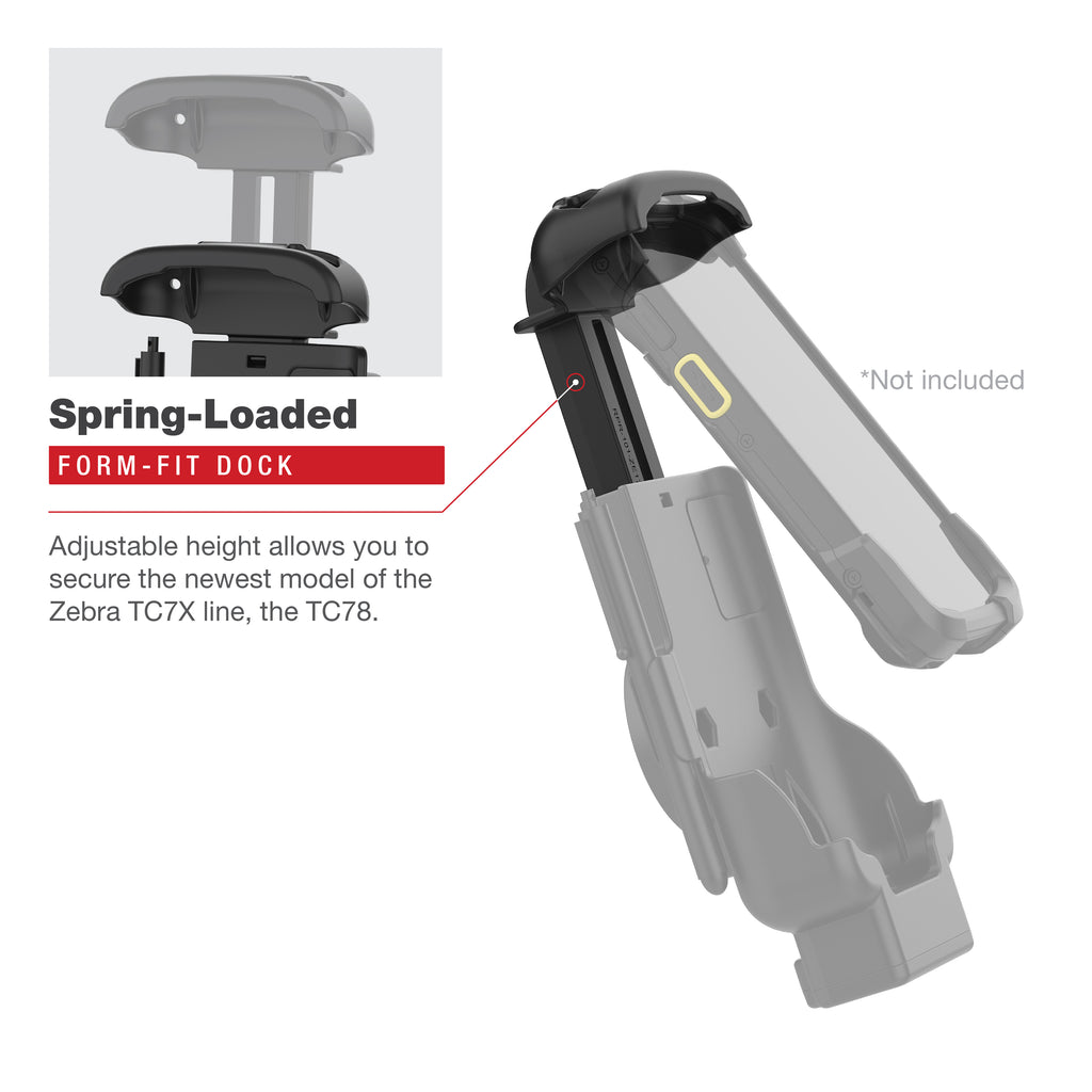 RAM Key-Locking Form-Fit Voedingsdock voor Zebra TC73 & TC78 - RAM Mounts RAM-HOL-ZE17L-1U afbeelding 3