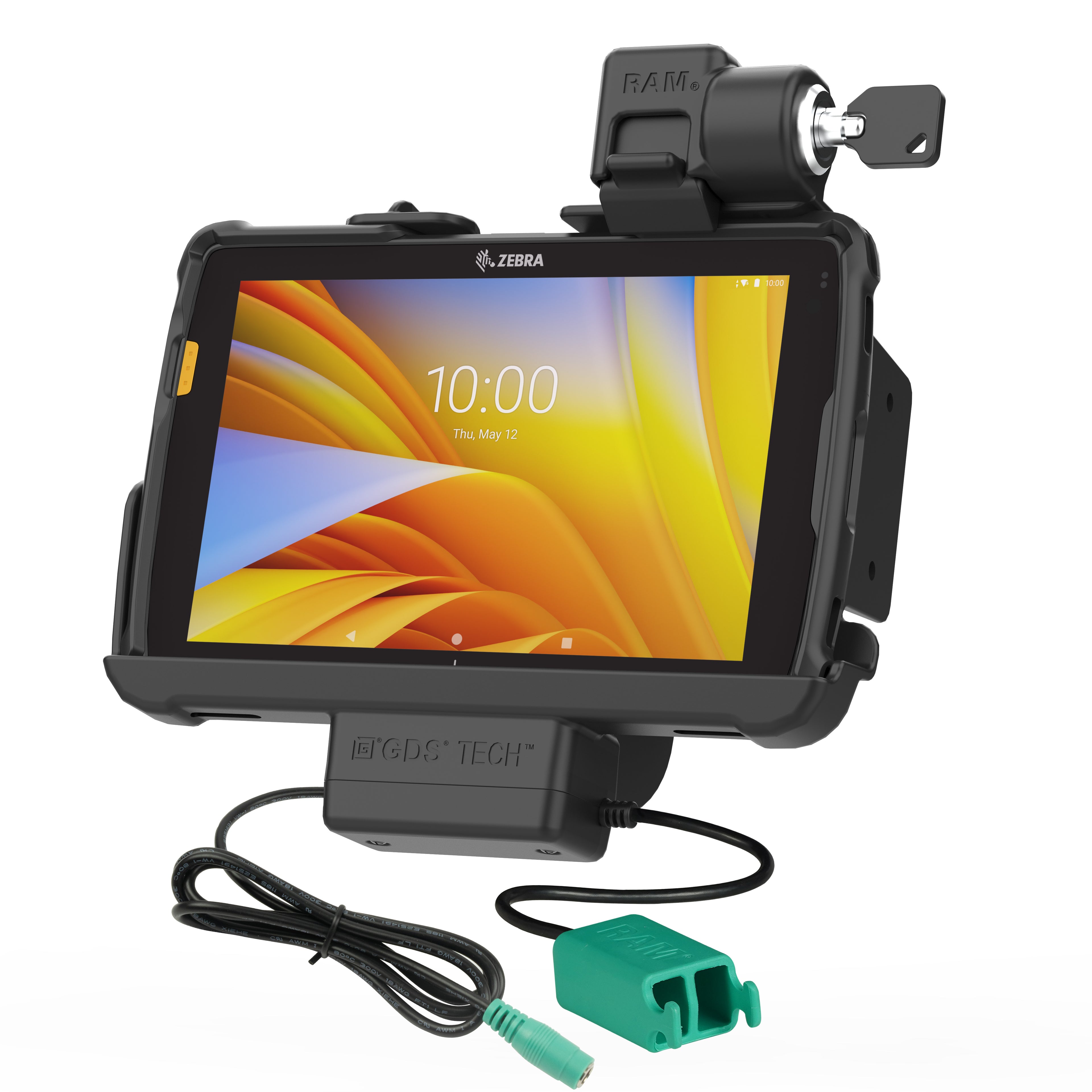 Vergrendelbare RAM tough dock oplaadfunctie dubbele USB voor zebra ET1016 cm 4 x 2032 cm 8 - RAM Mounts RAM-HOL-ZE20PD2KLU