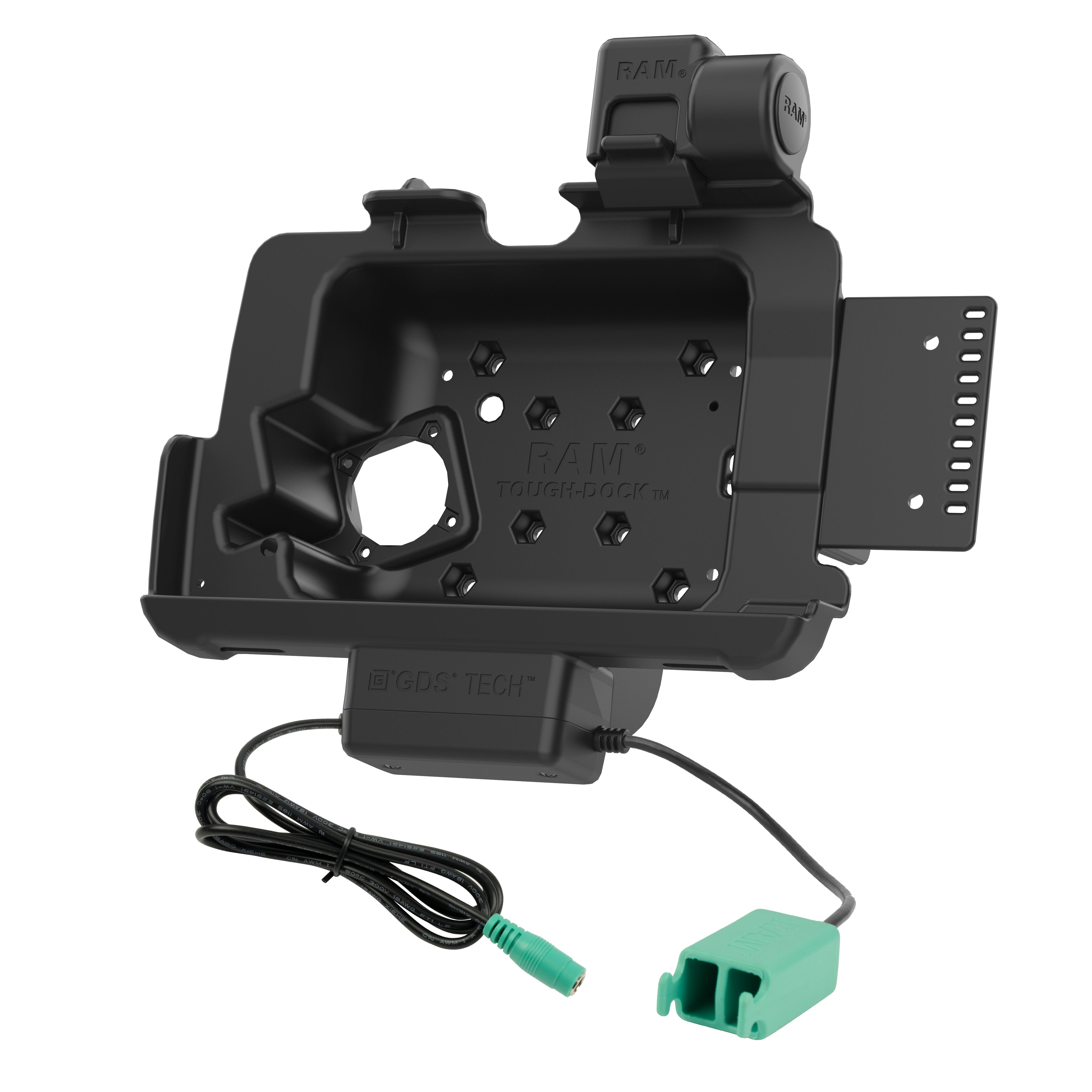 RAM Tough-Dock™ Voeding + Dubbele USB met vergrendeling voor Zebra ET10,16 cm (4") X 20,32 cm (8") - RAM Mounts RAM-HOL-ZE20PD2NLLU afbeelding 2