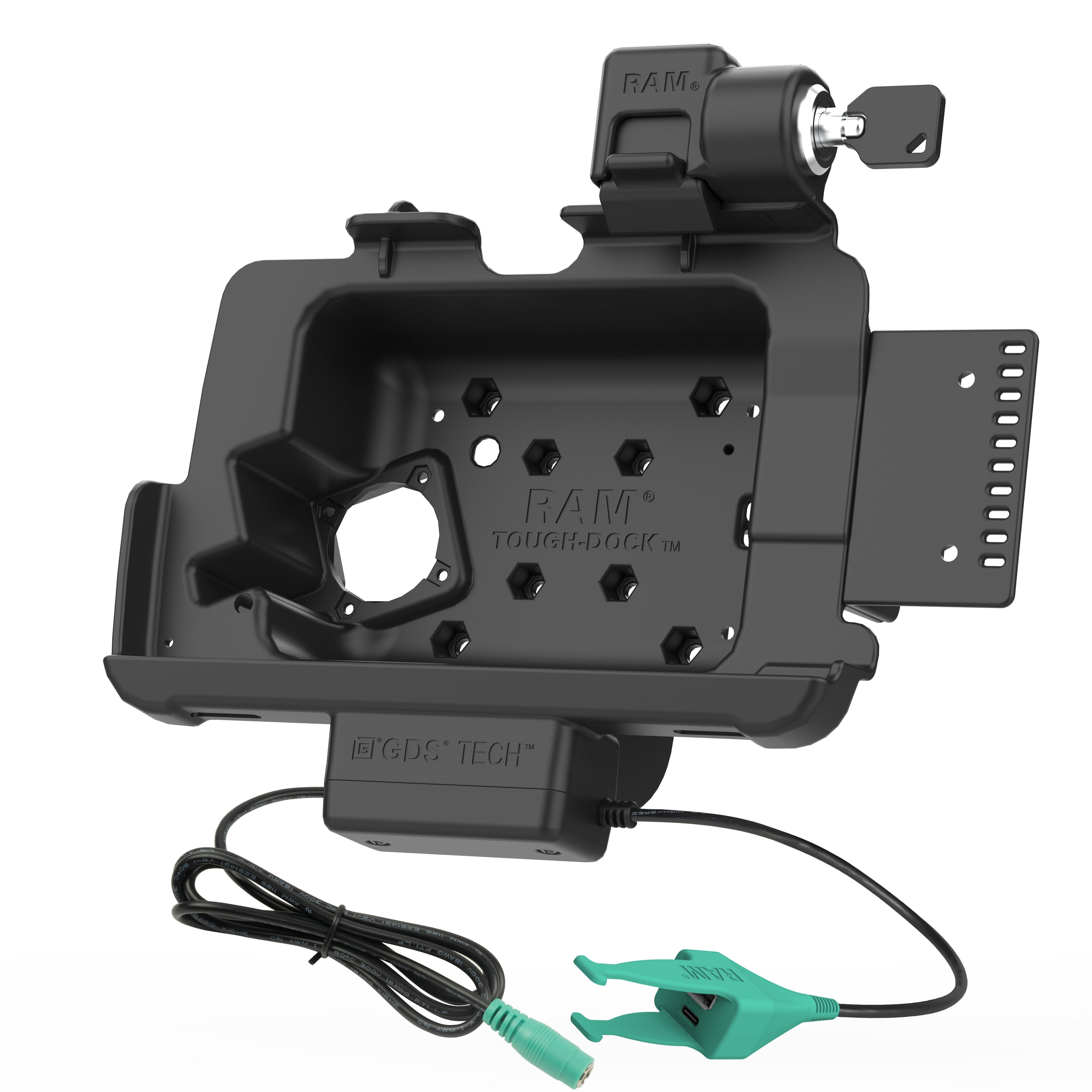 Vergrendelbare RAM Tough-Dock™ Oplaadfunctie + USB-C & USB-A voor Zebra ET401 & ET10,16 cm (4") X 20,32 cm (8") - RAM Mounts RAM-HOL-ZE20PKL-CAU afbeelding 2