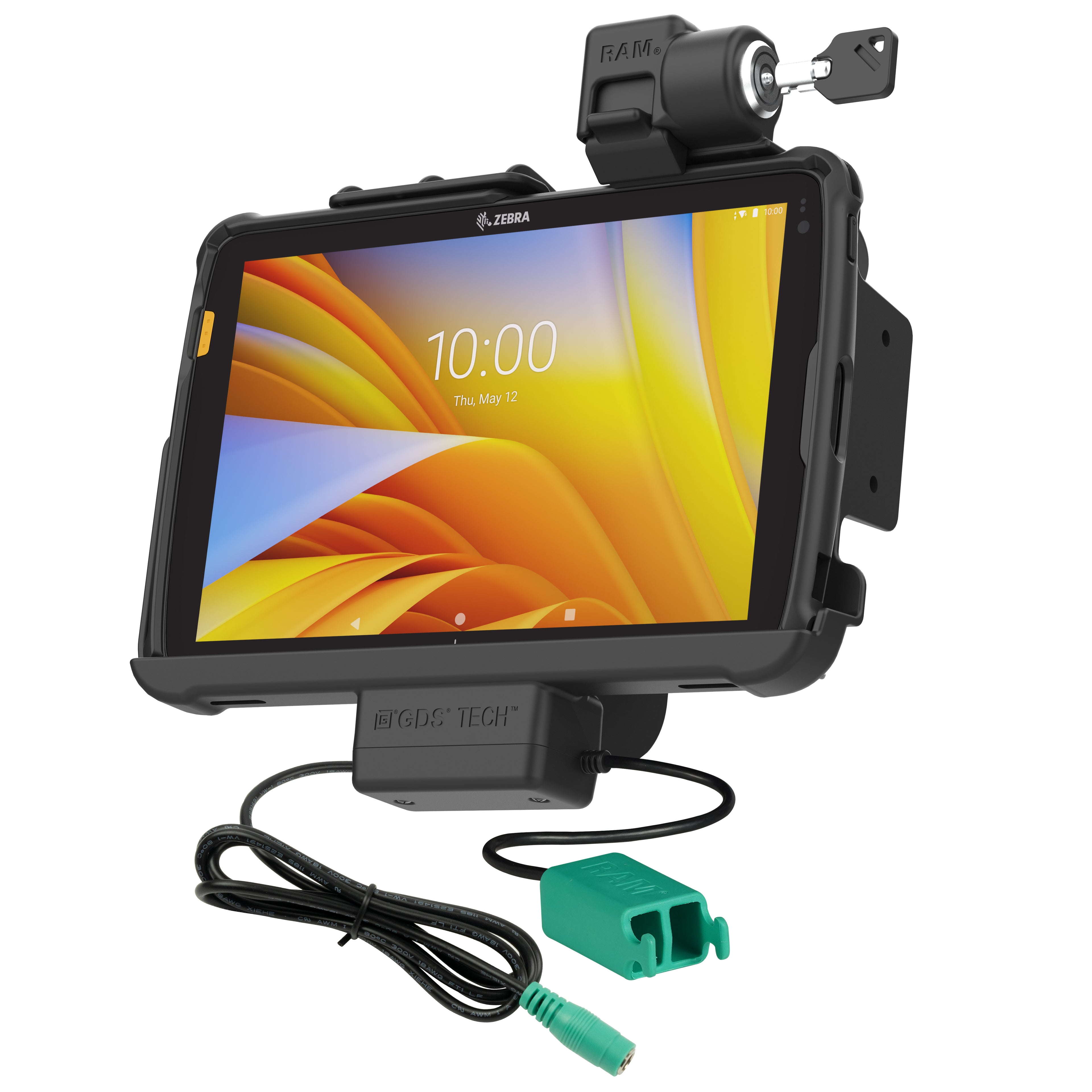 Vergrendelbare RAM tough dock voeding dubbele USB voor zebra ET4X 254 cm - RAM Mounts RAM-HOL-ZE21PD2KLU