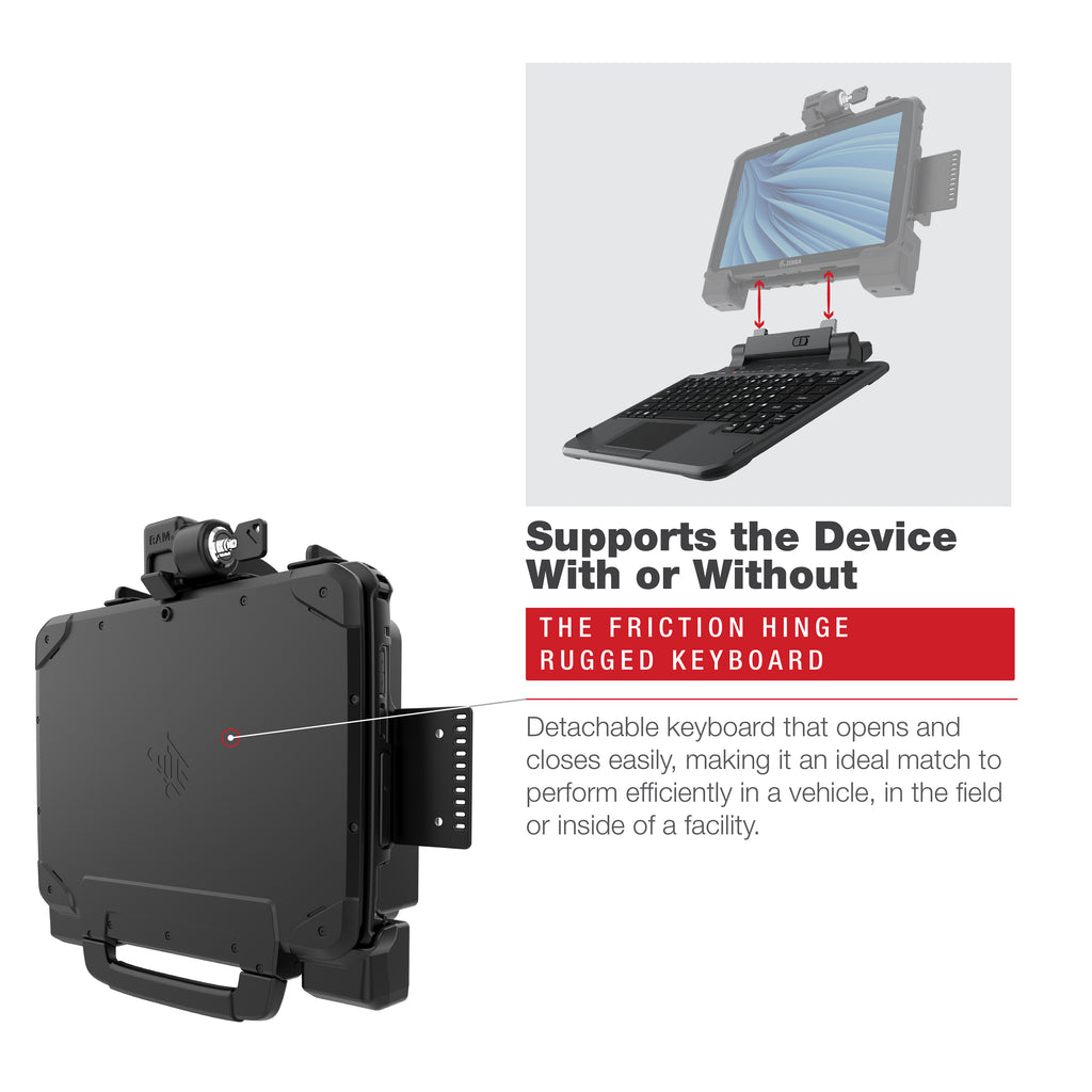 RAM Vastzetten Vorm-Passend Houder voor Zebra ET8x 2-in-1 Tablet - RAM Mounts RAM-HOL-ZE22LU afbeelding 5