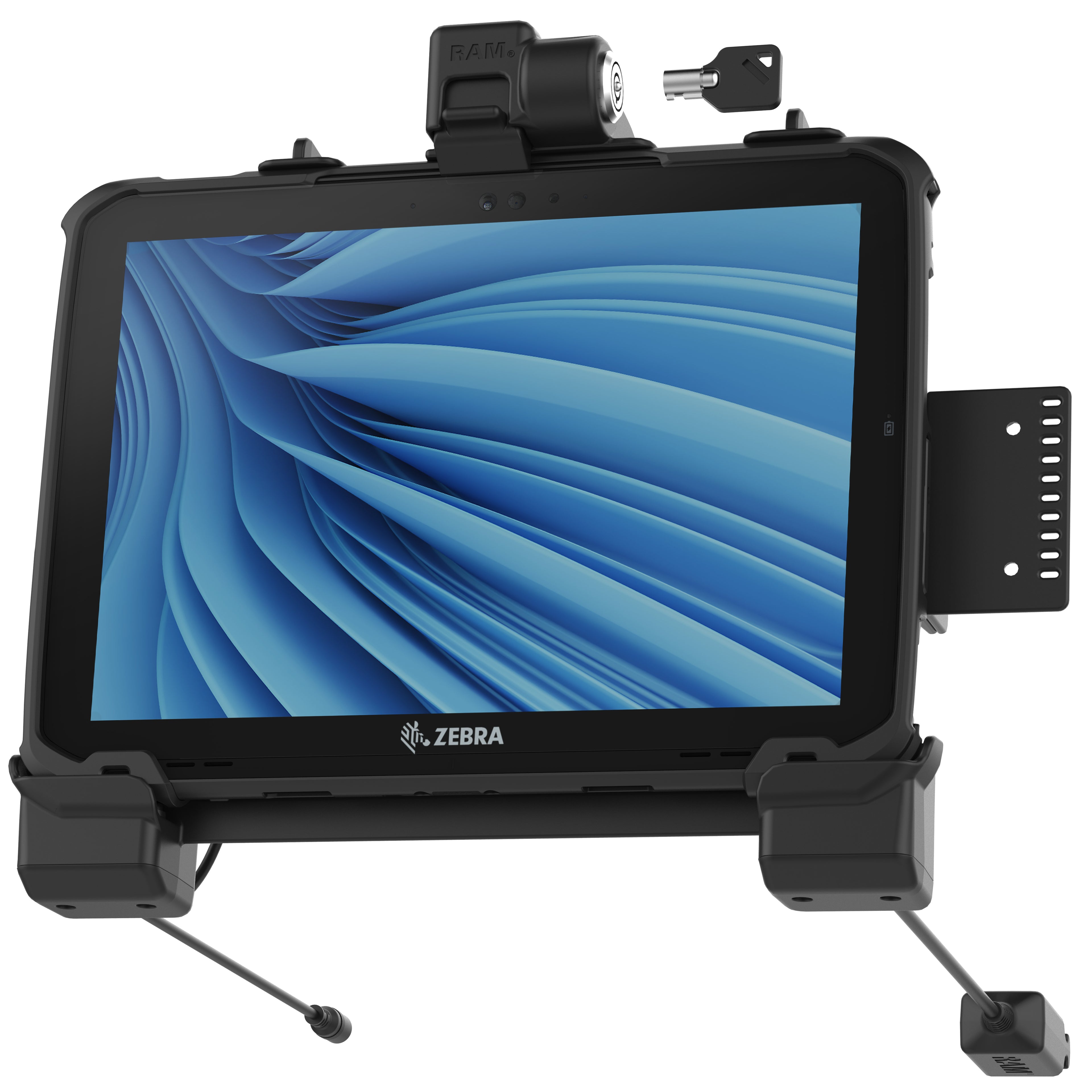 RAM power dual USB vergrendelingsdok voor zebra ET8X 2 in 1 tablet - RAM Mounts RAM-HOL-ZE22PD2LU