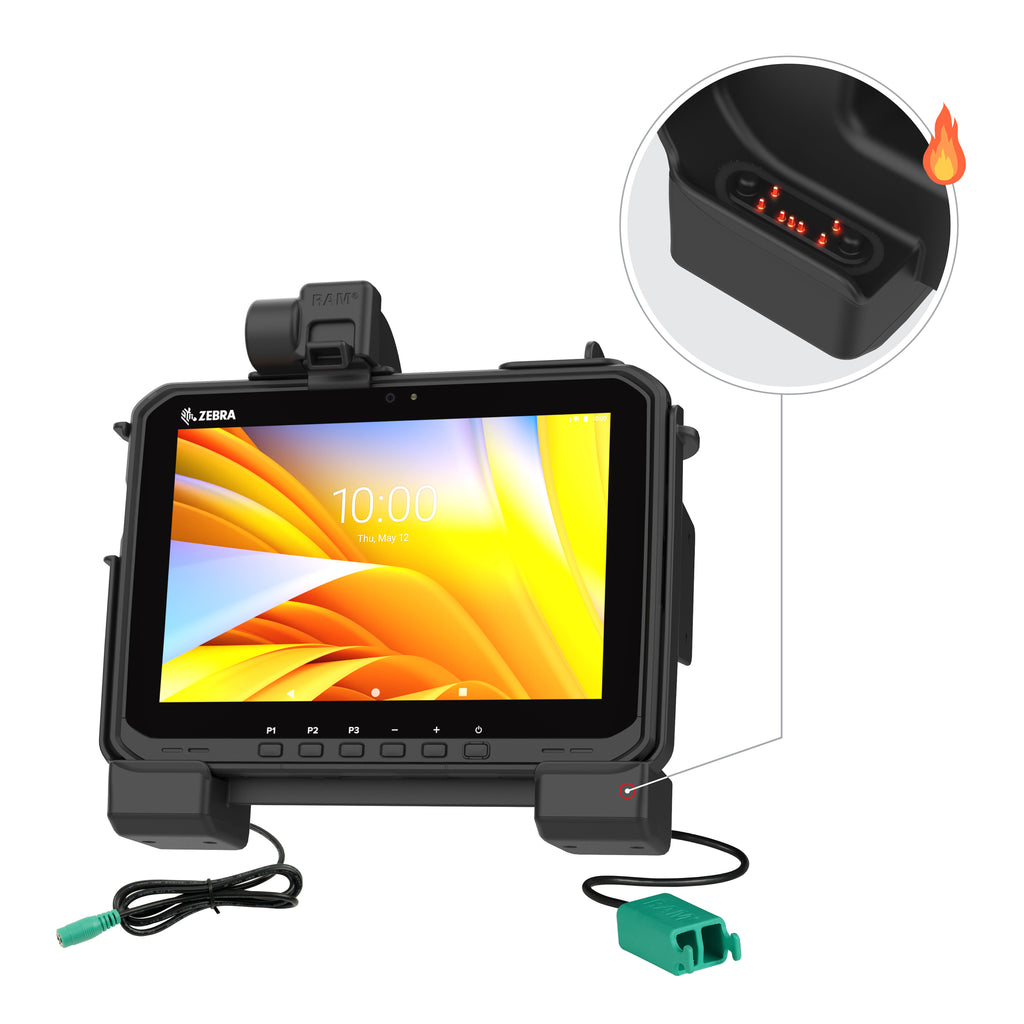 RAM Power + Dual USB Dock voor Zebra ET6x - Verwarmde Pinnen - RAM Mounts RAM-HOL-ZE25PD2HU afbeelding 1