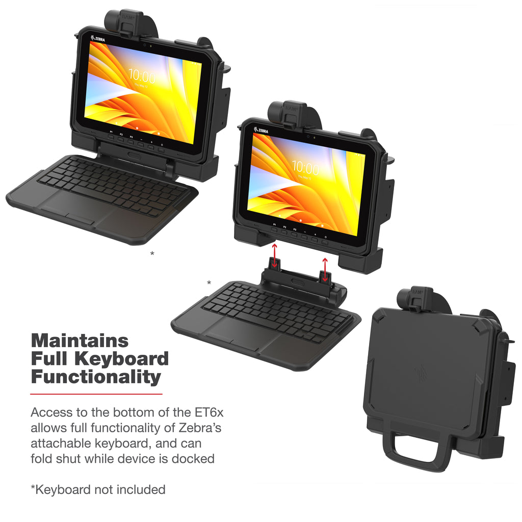RAM Power + Dual USB Dock voor Zebra ET6x - Verwarmde Pinnen - RAM Mounts RAM-HOL-ZE25PD2HU afbeelding 6