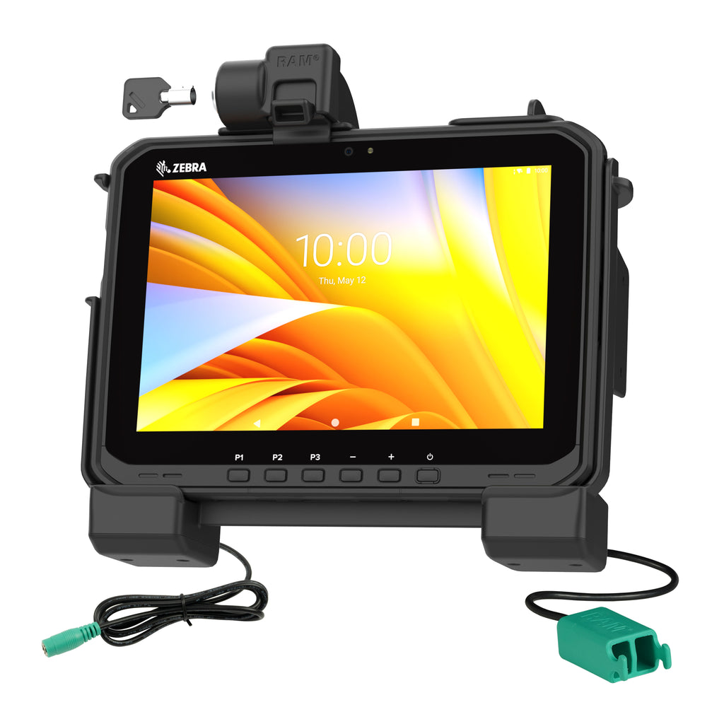 RAM power dual USB vergrendelingsdok voor zebra ET6X - RAM Mounts RAM-HOL-ZE25PD2LU
