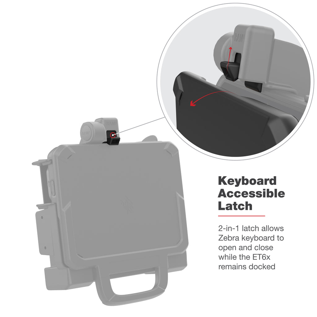 RAM aangedreven dock voor Zebra ET6x - RAM Mounts RAM-HOL-ZE25PU afbeelding 7